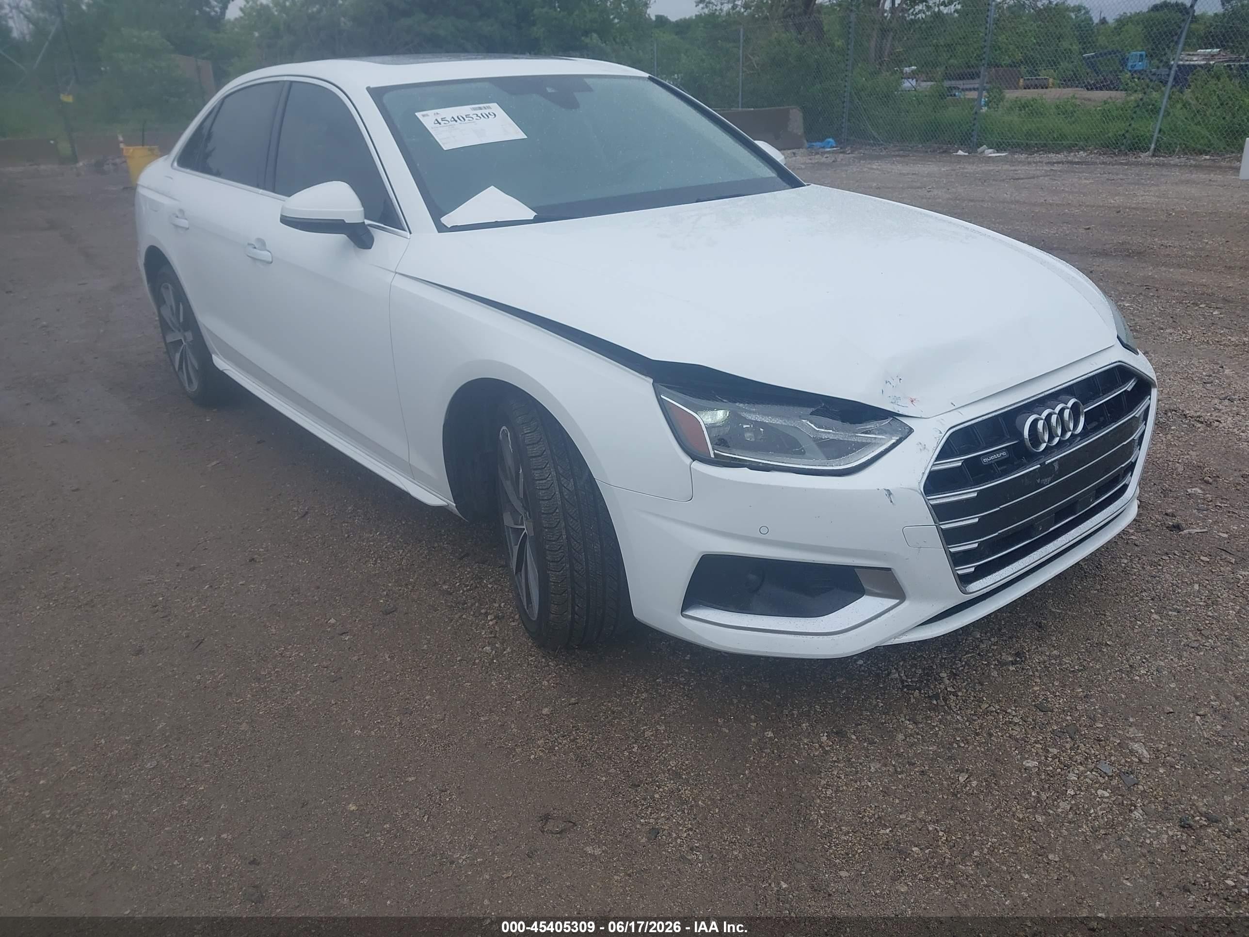 2022 Audi A4 Premium, VIN WAUABAF40NN002224 — Зад