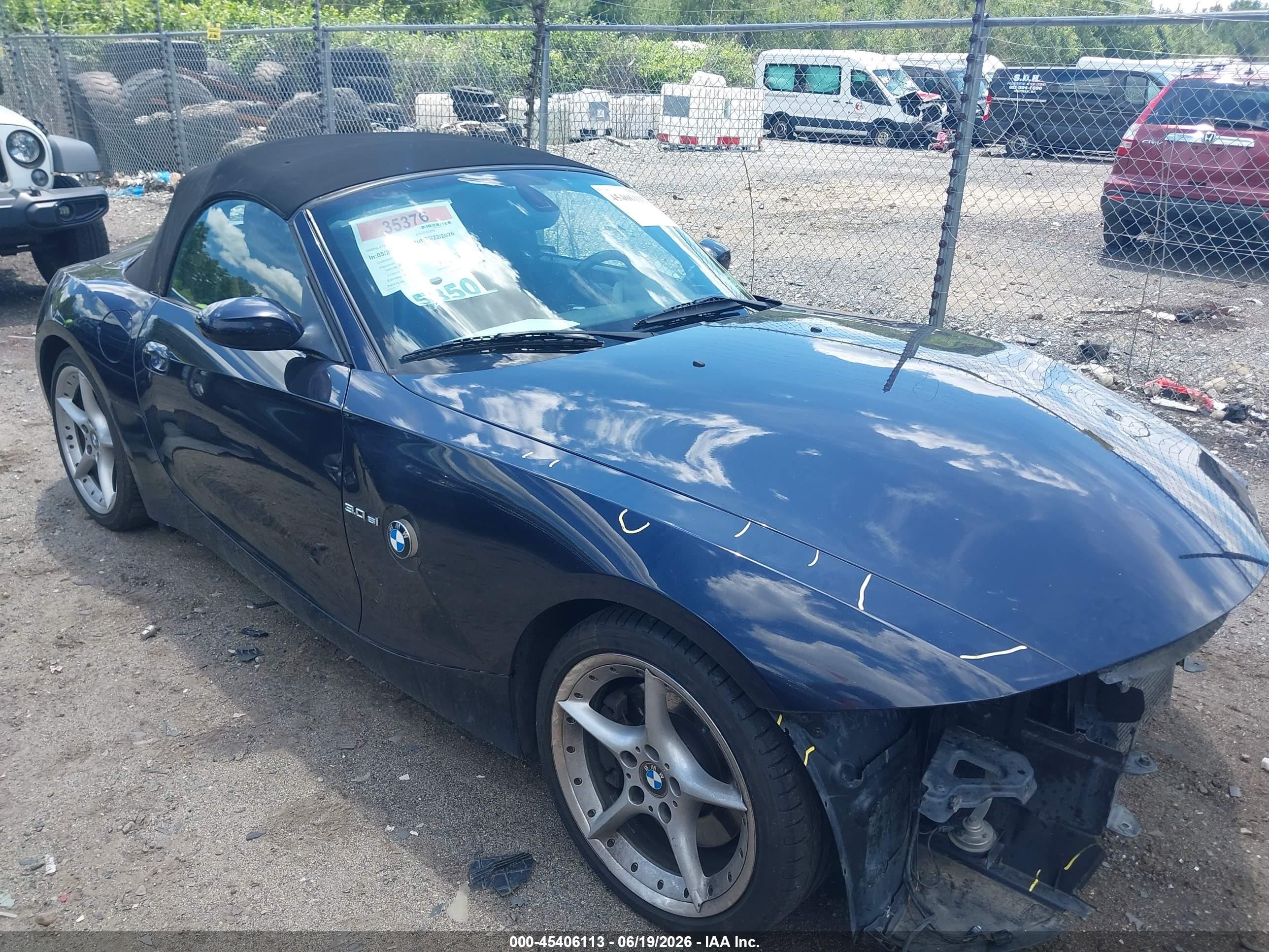 2007 BMW Z4 3.0si, VIN 4USBU53577LW92469 — Front end
