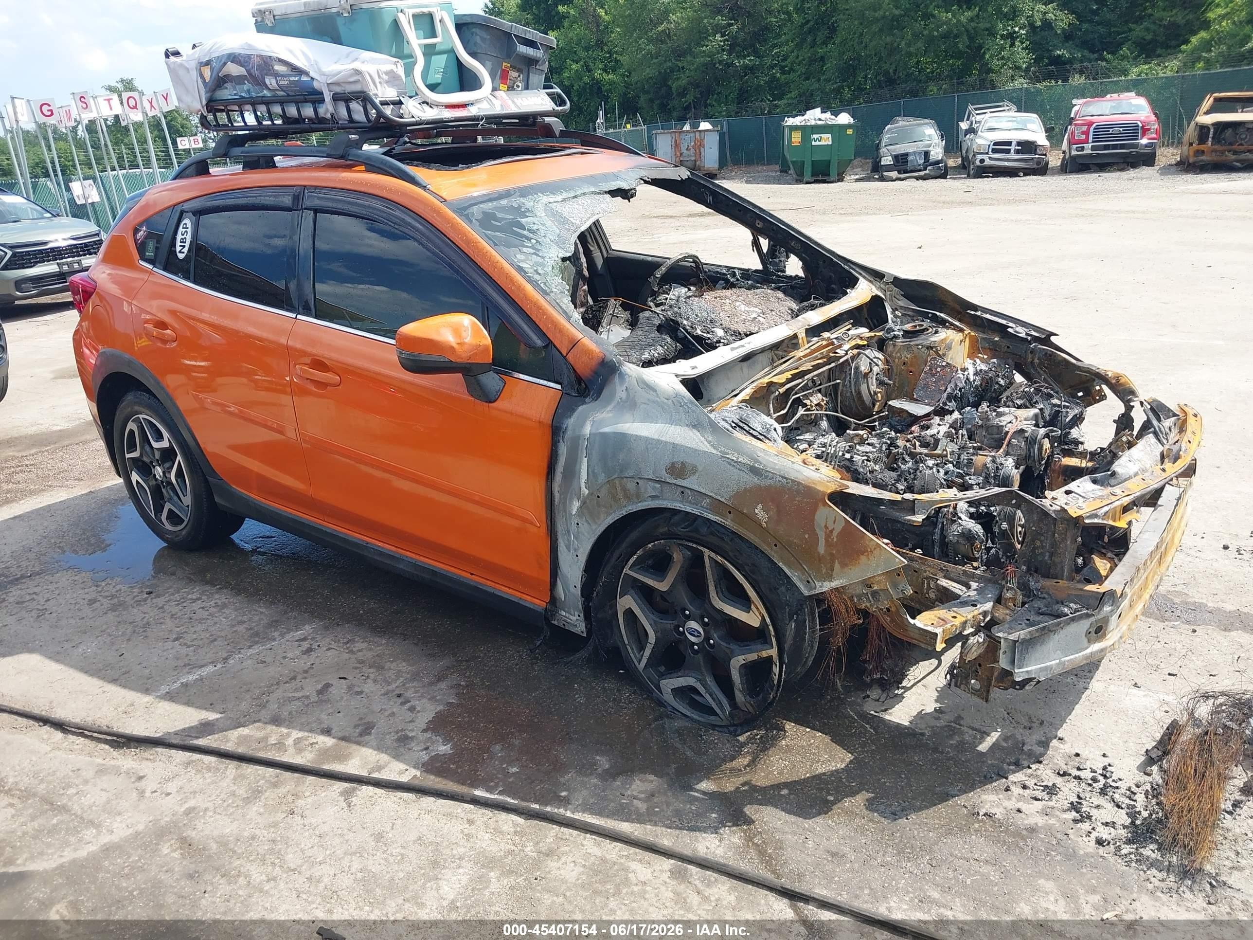 2018 Subaru Crosstrek Limited, VIN JF2GTALC3J8217810 — Engine fire