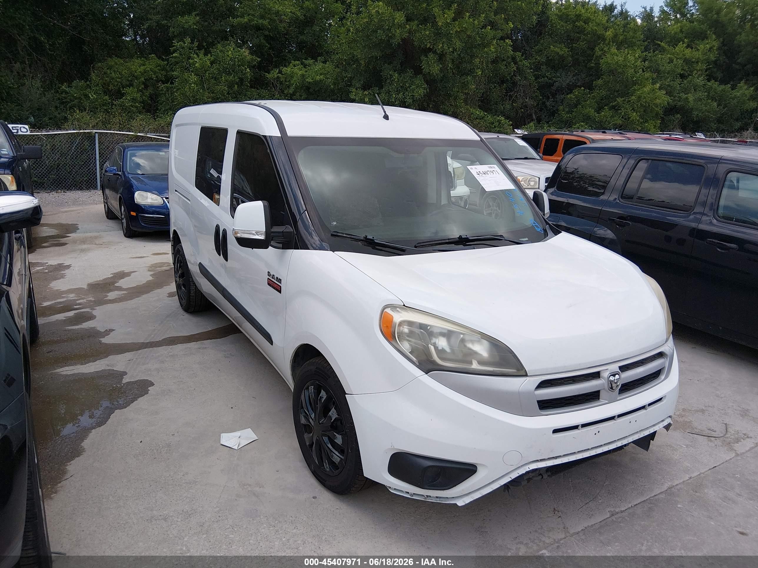 2016 Ram ProMaster City Cargo Tradesman SLT, VIN ZFBERFBT9G6C61839 — Rear end