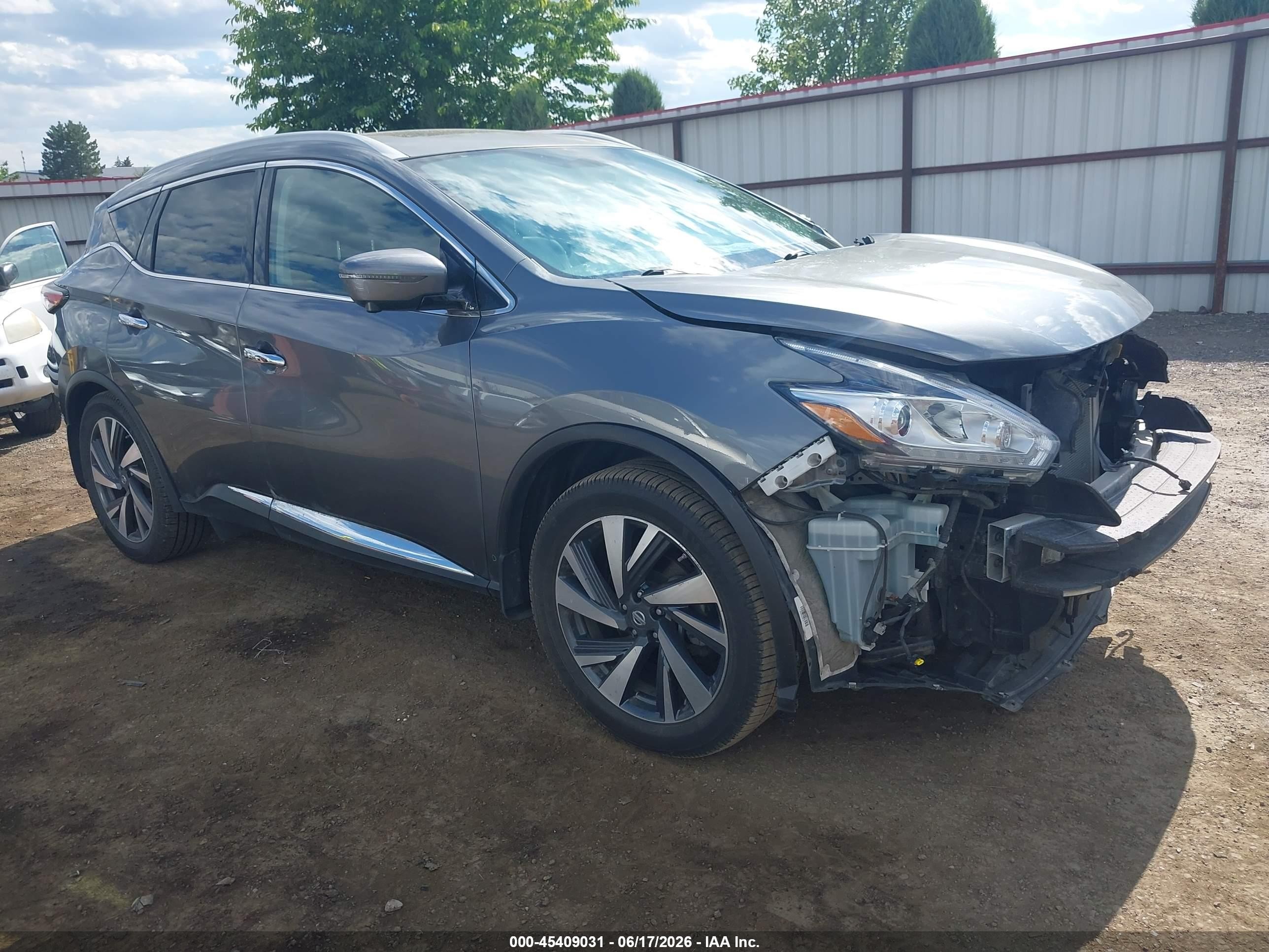 2018 Nissan Murano SV, VIN 5N1AZ2MH5JN113433 — Front end