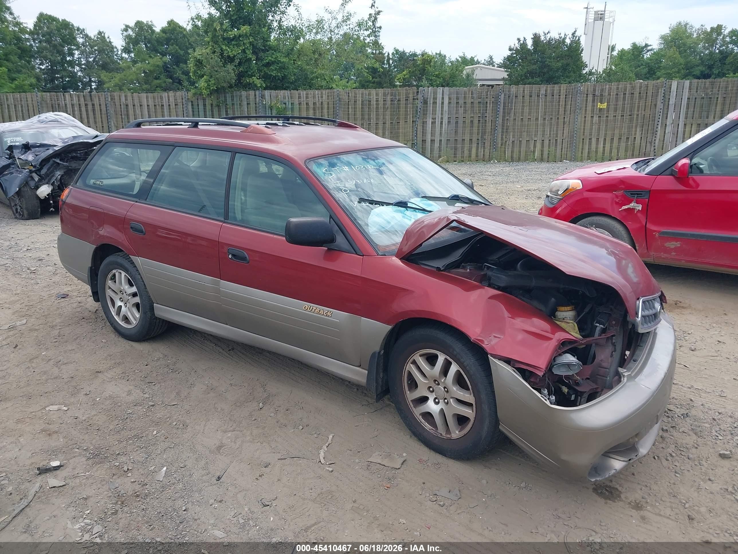 2003 Subaru Legacy Outback, VIN 4S3BH675X37618735 — Front end