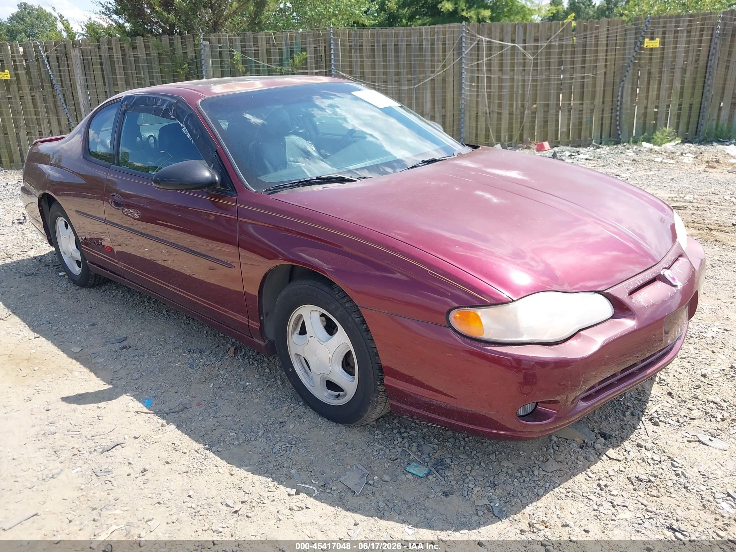 2001 Chevrolet Monte Carlo SS, VIN 2G1WX15K519352836 — Normal wear