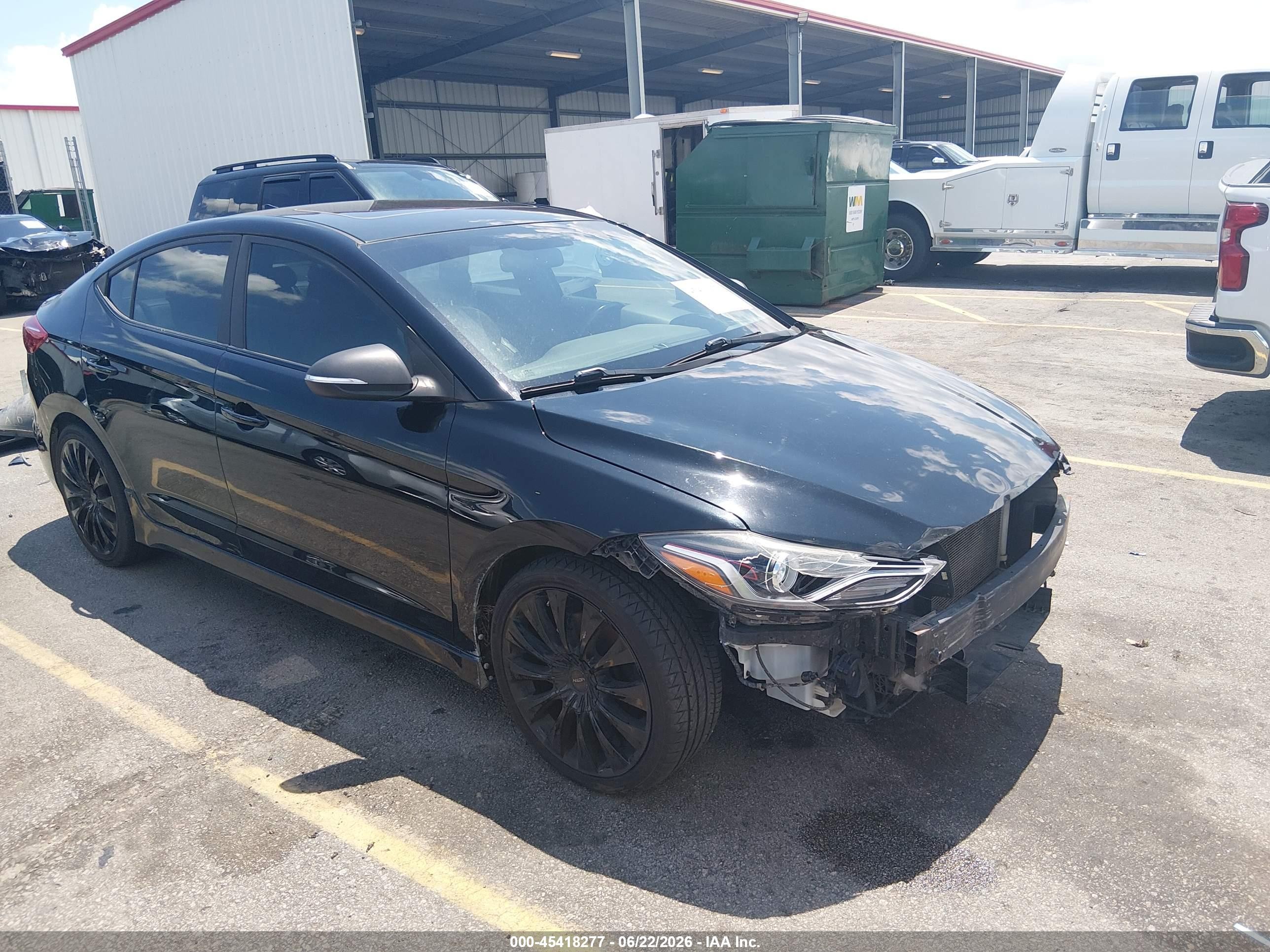 2018 Hyundai Elantra Sport, VIN KMHD04LB3JU557349 — Front end