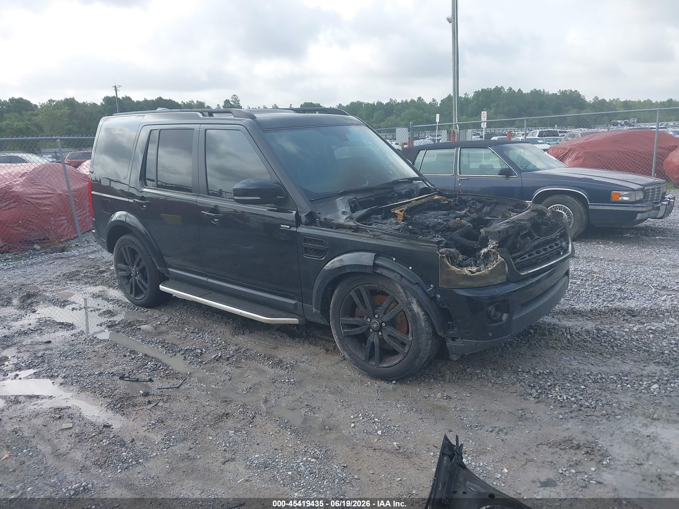 2016 Land Rover LR4 HSE, VIN SALAG2V67GA831016 — Engine fire