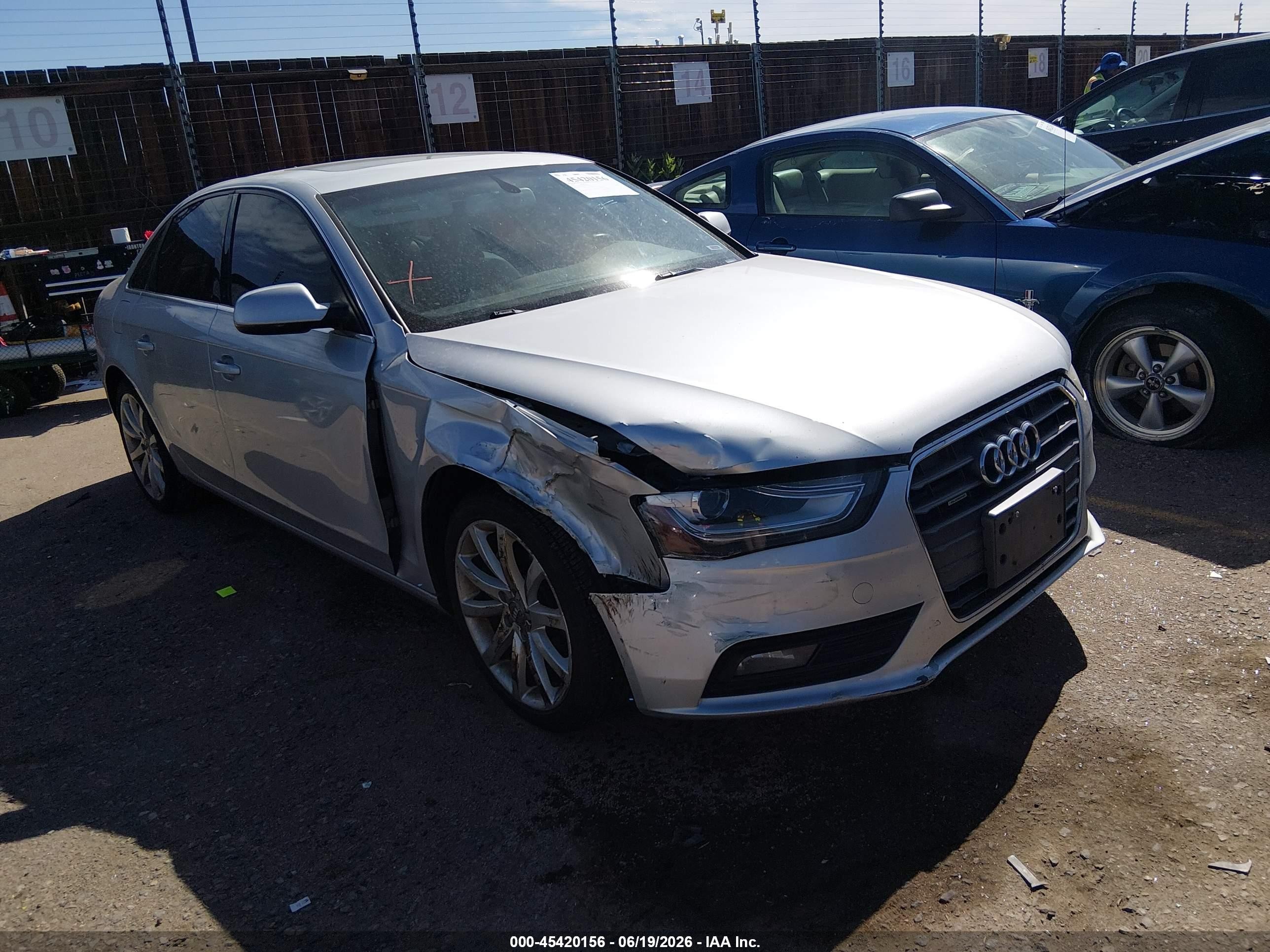 2013 Audi A4 Premium Plus, VIN WAUFFAFL9DN019670 — Front end