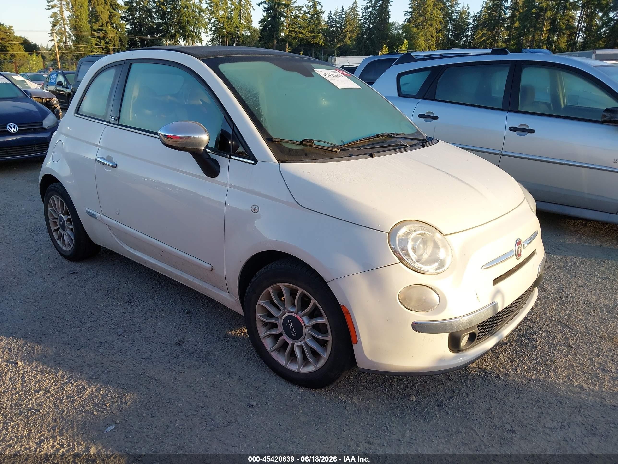 2012 FIAT 500 Lounge, VIN 3C3CFFER2CT139872 — Normal wear