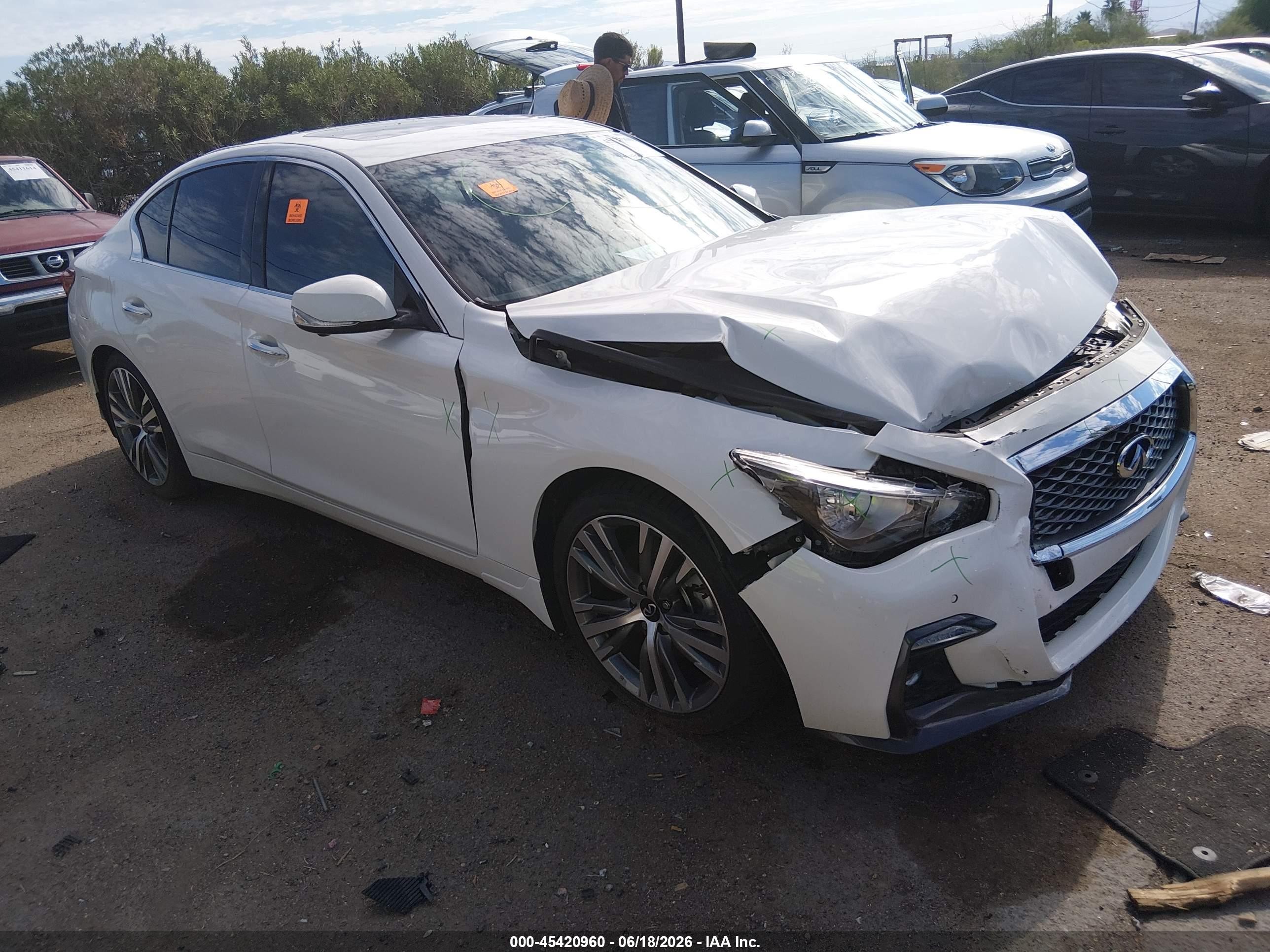 2021 Infiniti Q50 Signature Edition, VIN JN1EV7CP3MM700623 — Biohazard / chemical