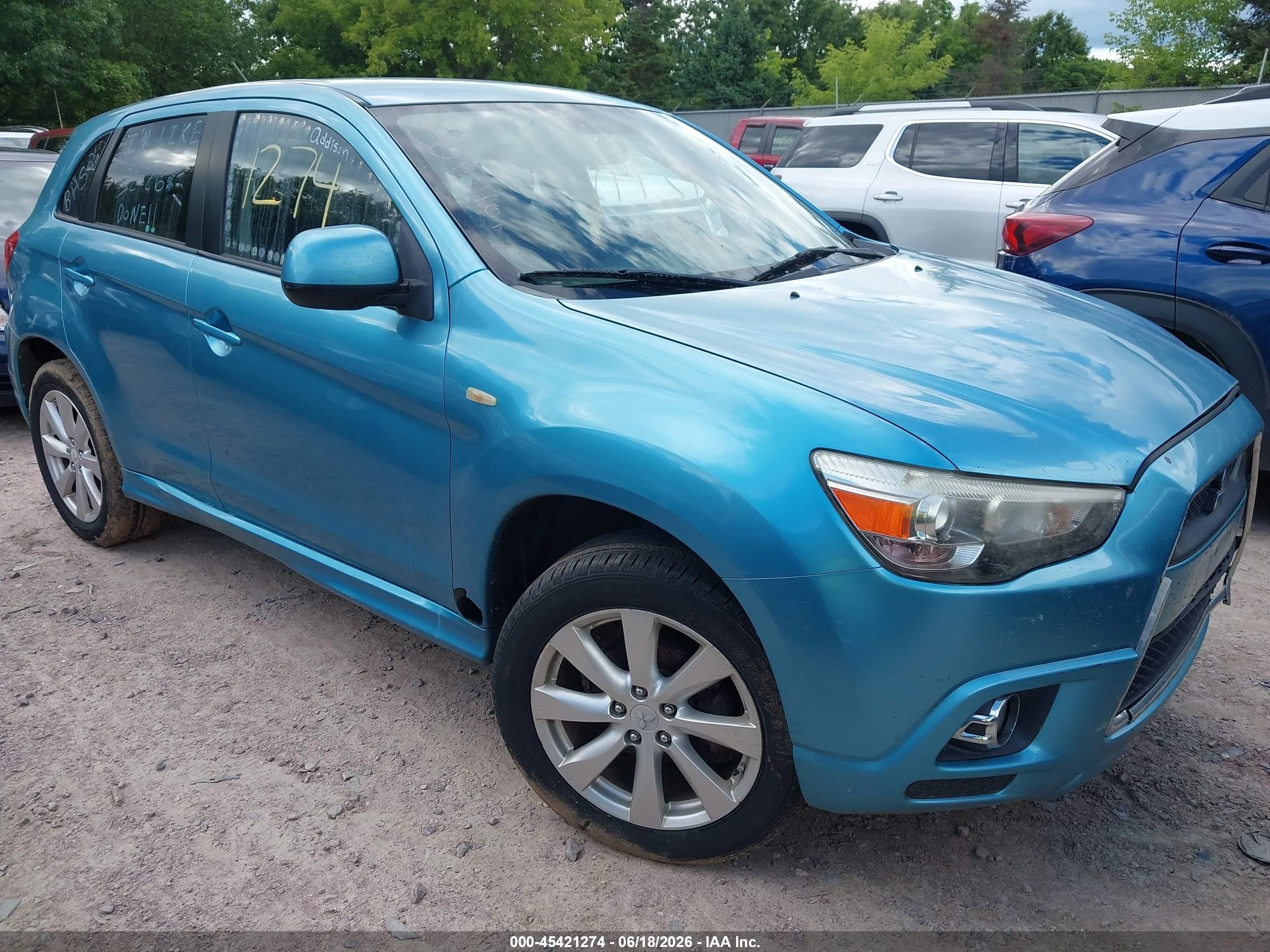 2012 Mitsubishi Outlander SE, VIN JA4AR4AU9CZ009812 — Not stated