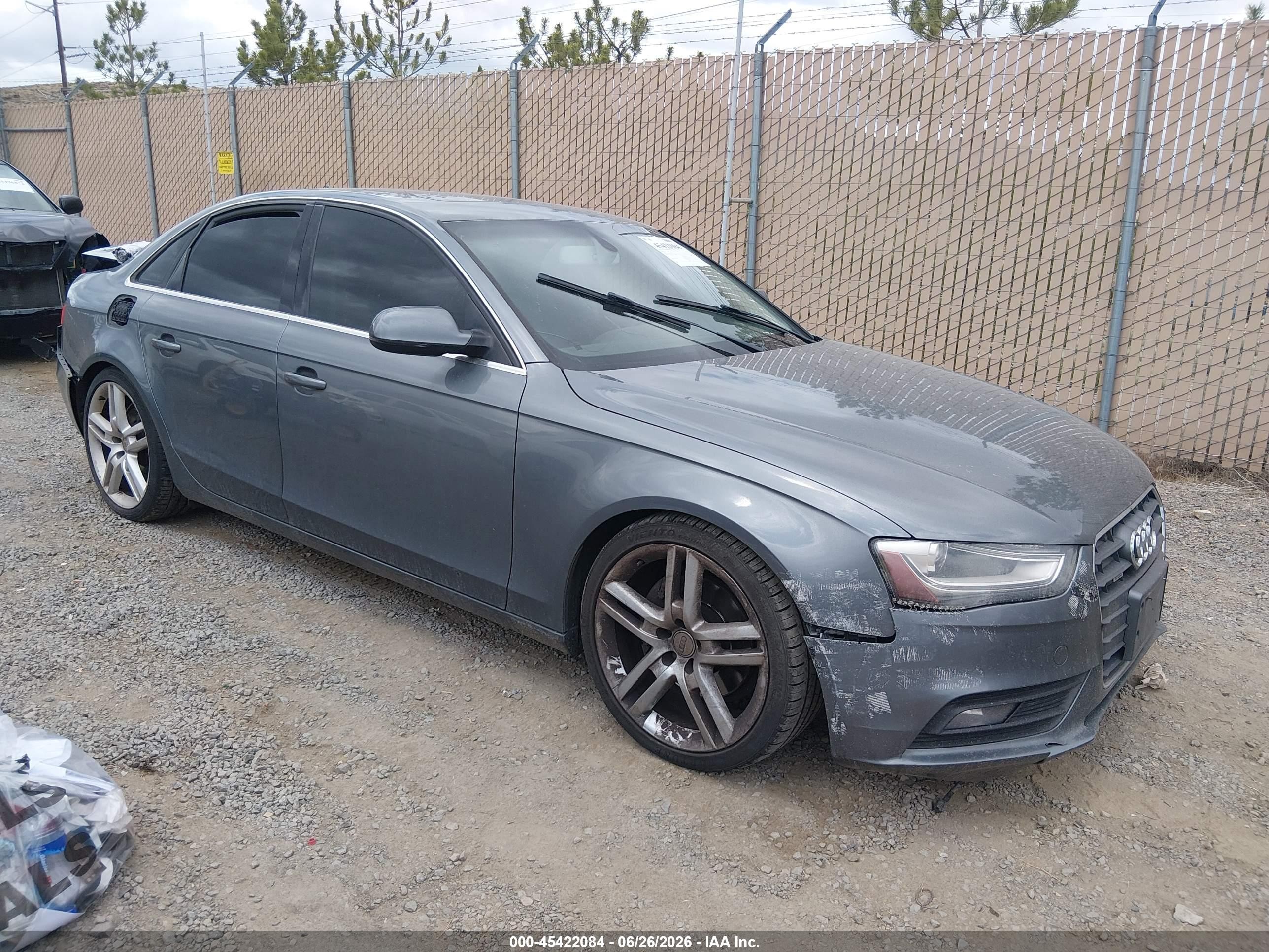 2013 Audi A4 Premium, VIN WAUDFAFL9DN029669 — Repossession