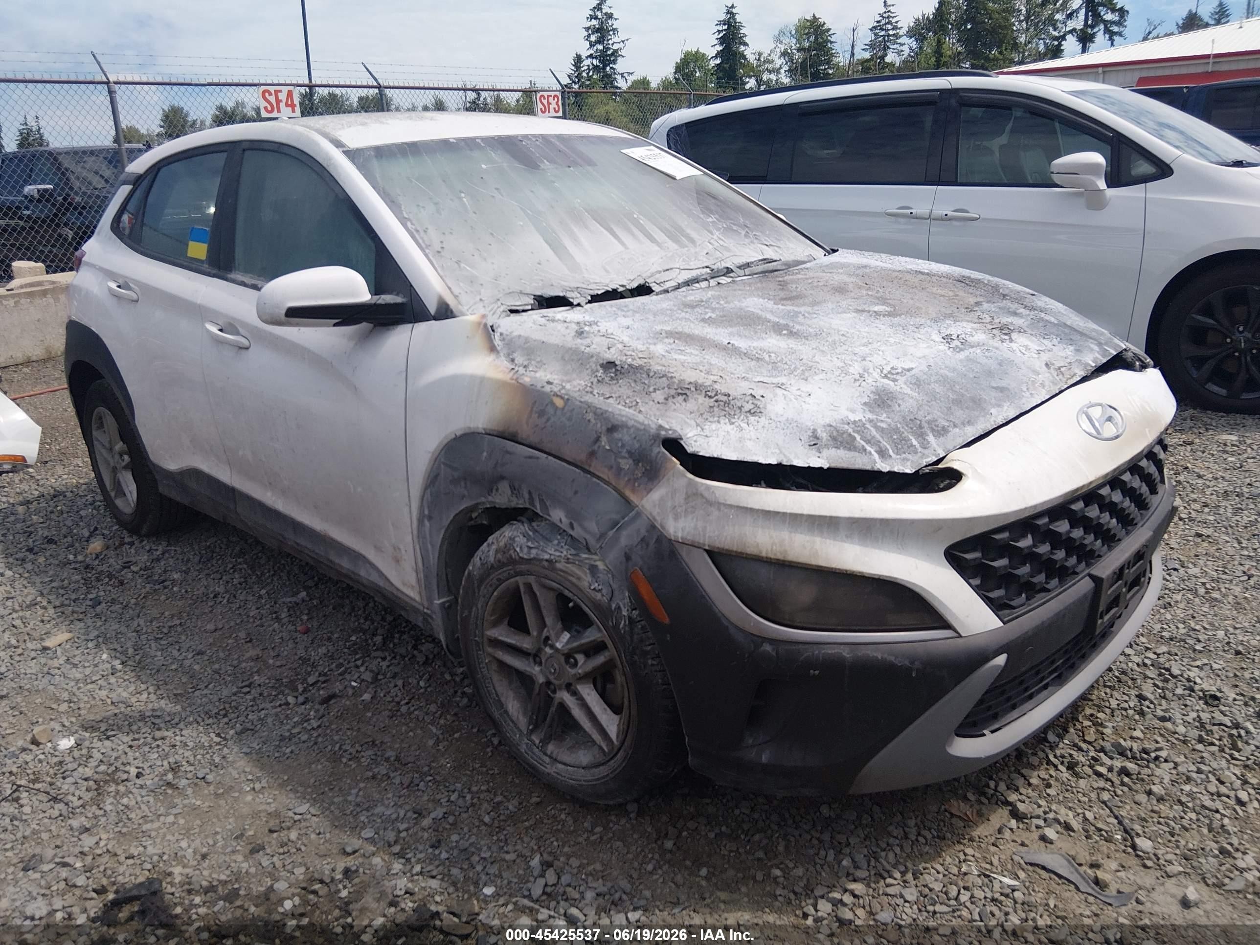 2022 Hyundai Kona SE, VIN KM8K2CAB7NU830121 — Engine fire