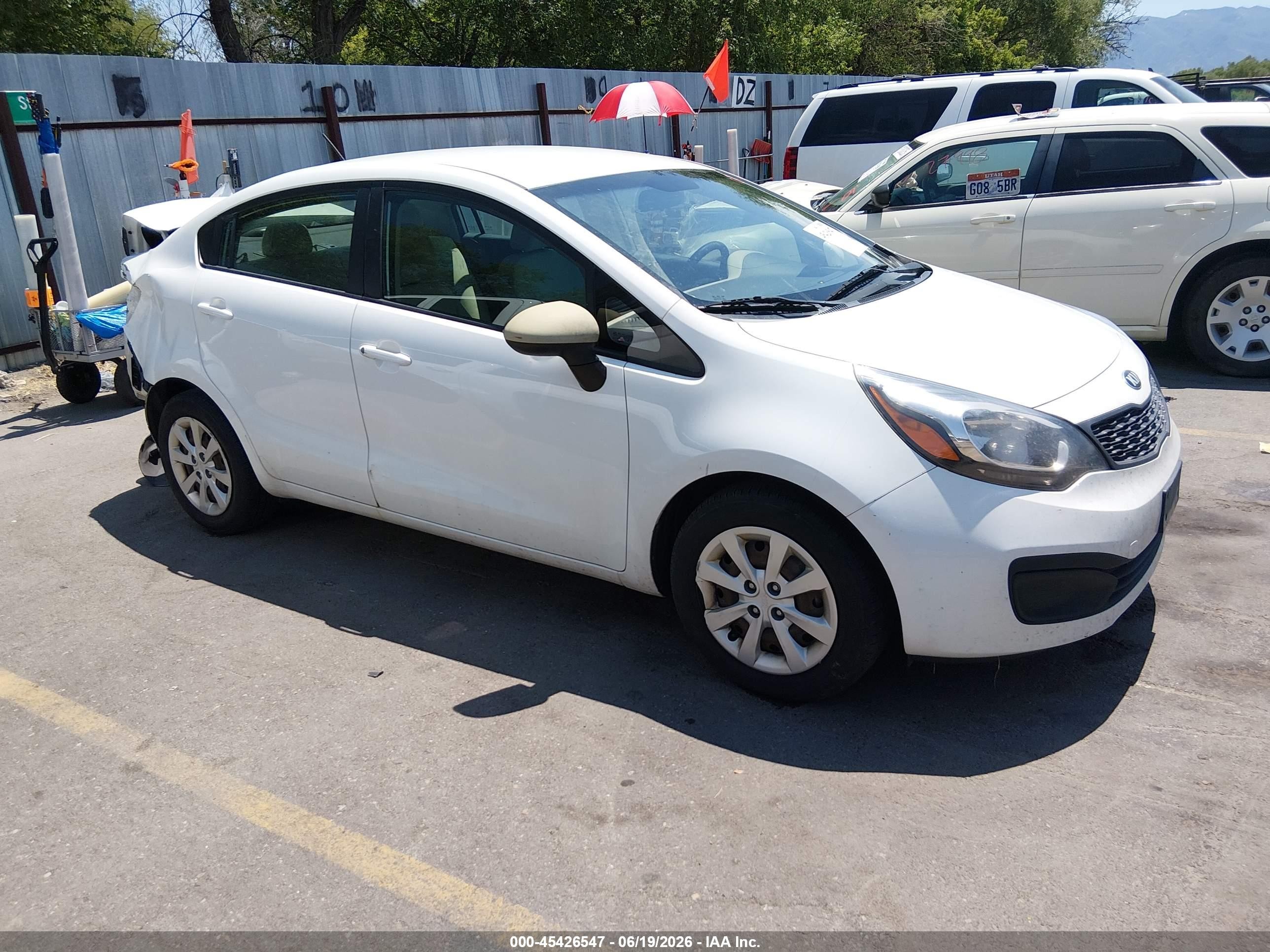 2013 Kia Rio LX, VIN KNADM4A31D6188680 — Rear end