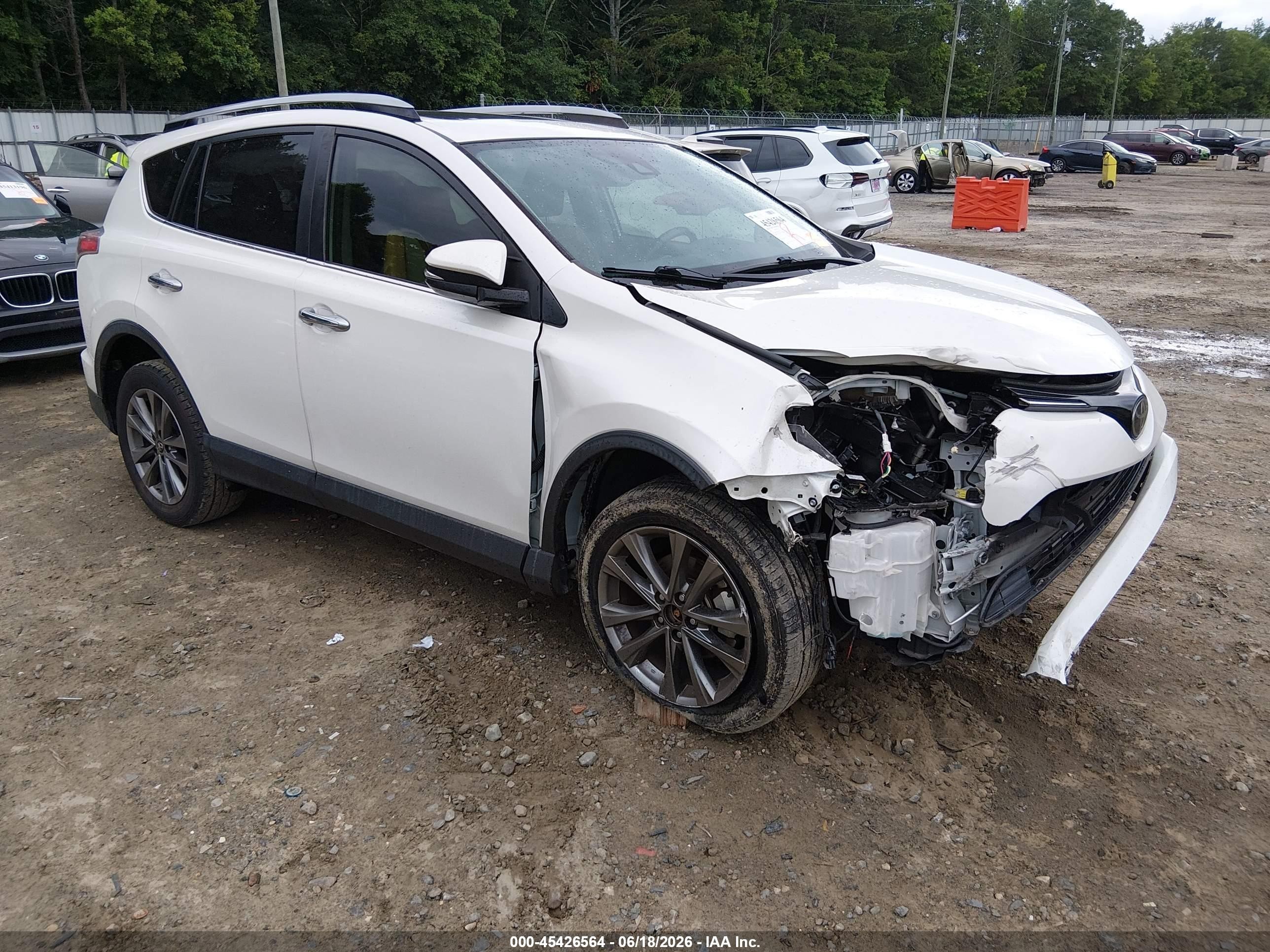 2018 Toyota RAV4 Limited, VIN JTMYFREV9JJ191357 — Front end