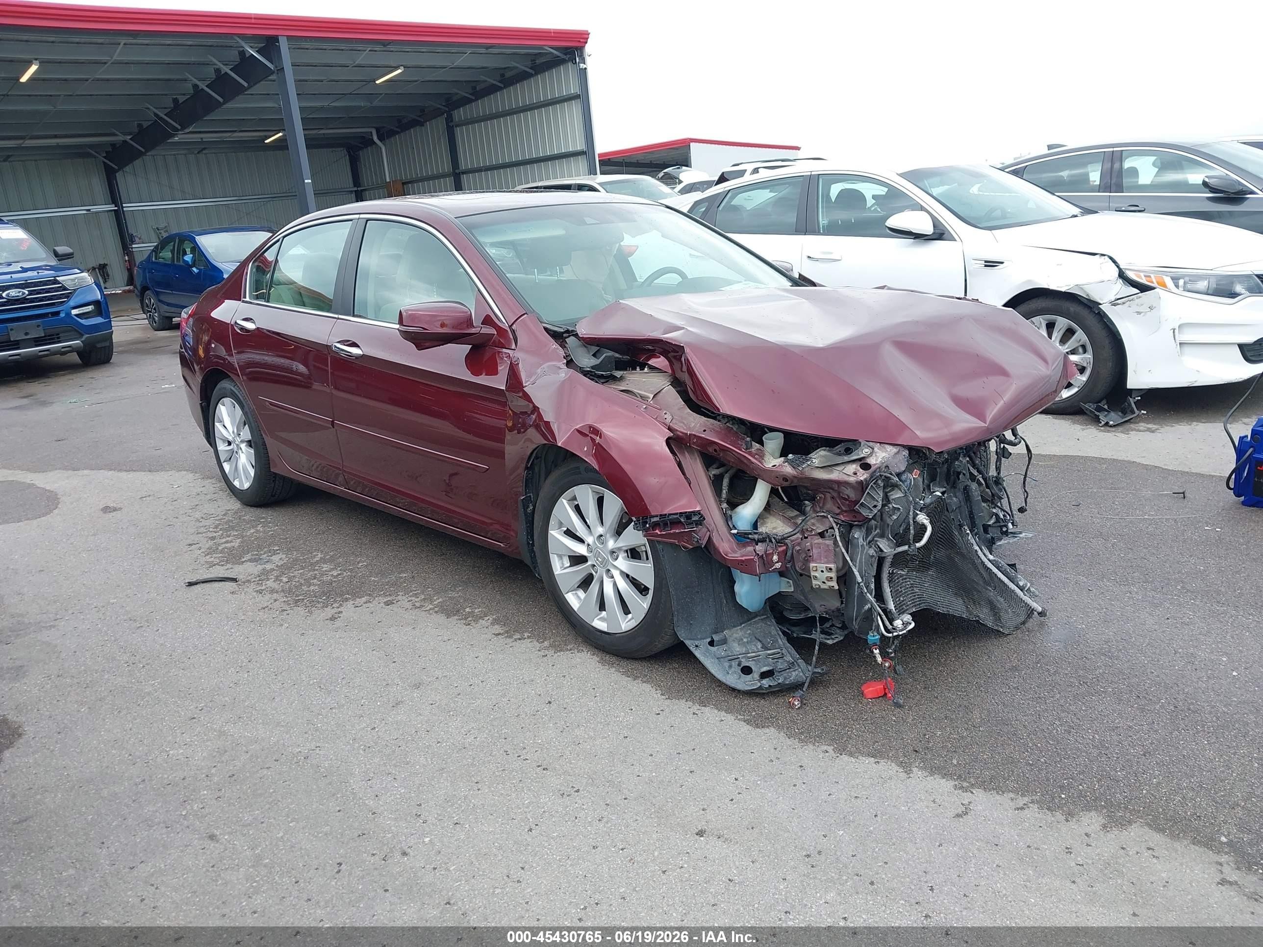 2013 Honda Accord EX-L, VIN 1HGCR2F8XDA018969 — Front end