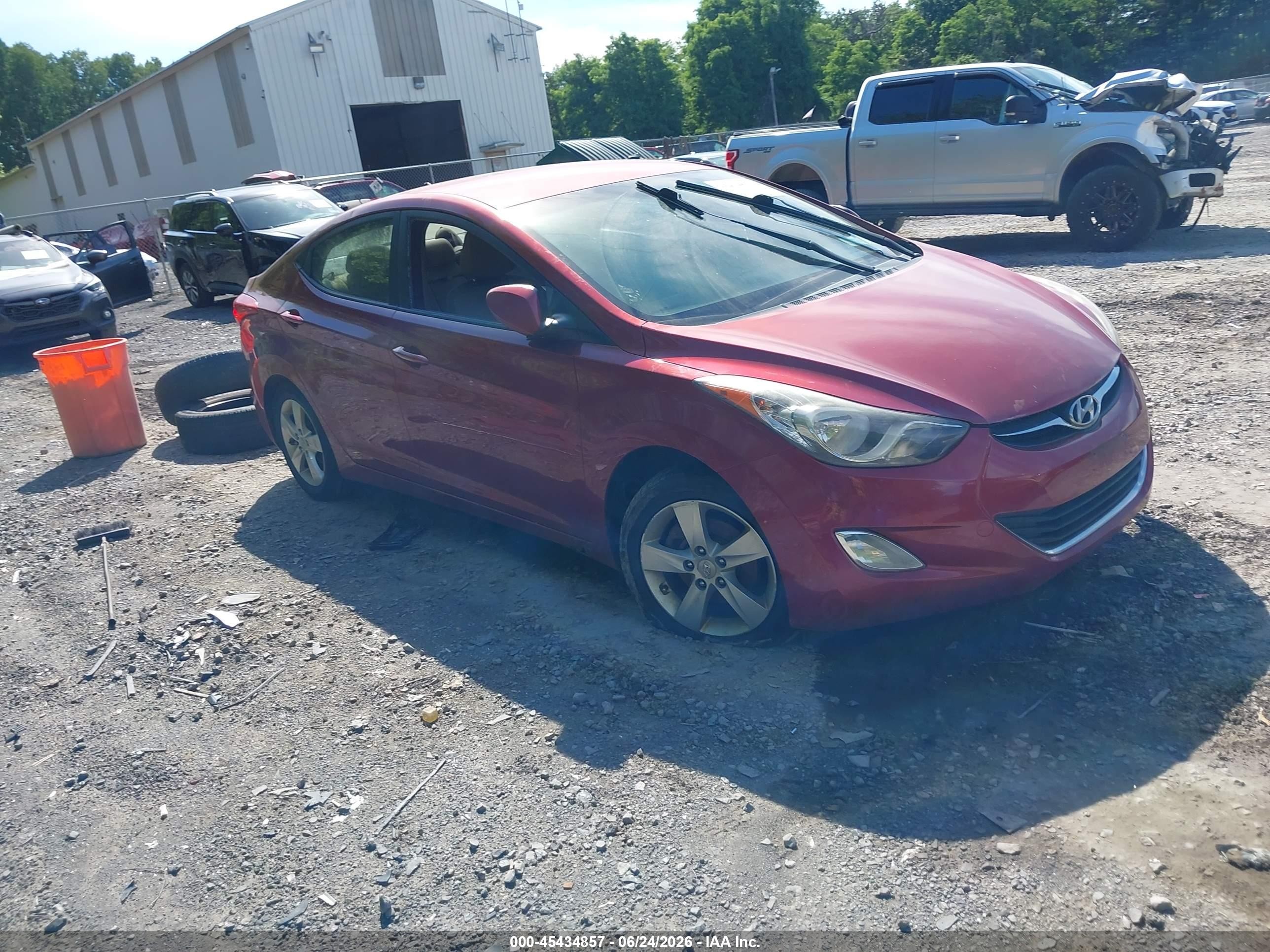 2012 Hyundai Elantra Limited, VIN KMHDH4AE0CU293242 — Interior fire