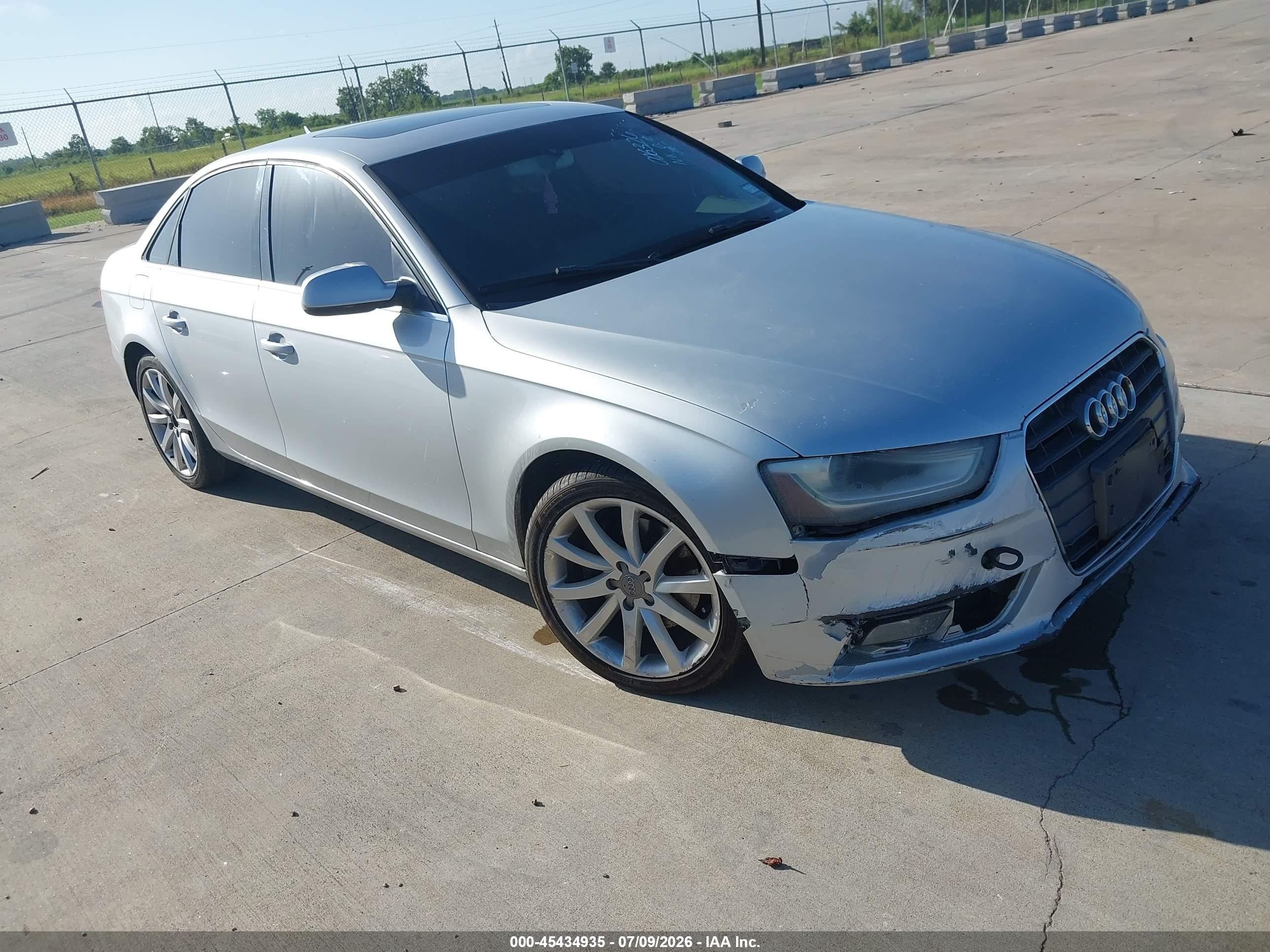 2013 Audi A4 Premium Plus, VIN WAUFFAFL6DN006326 — Repossession