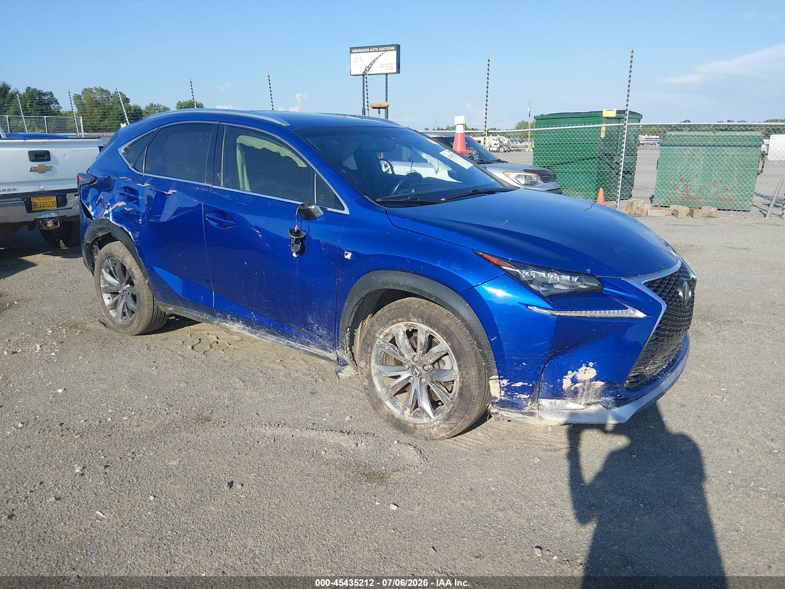 2016 Lexus NX F Sport, VIN JTJYARBZ6G2038473 — Side