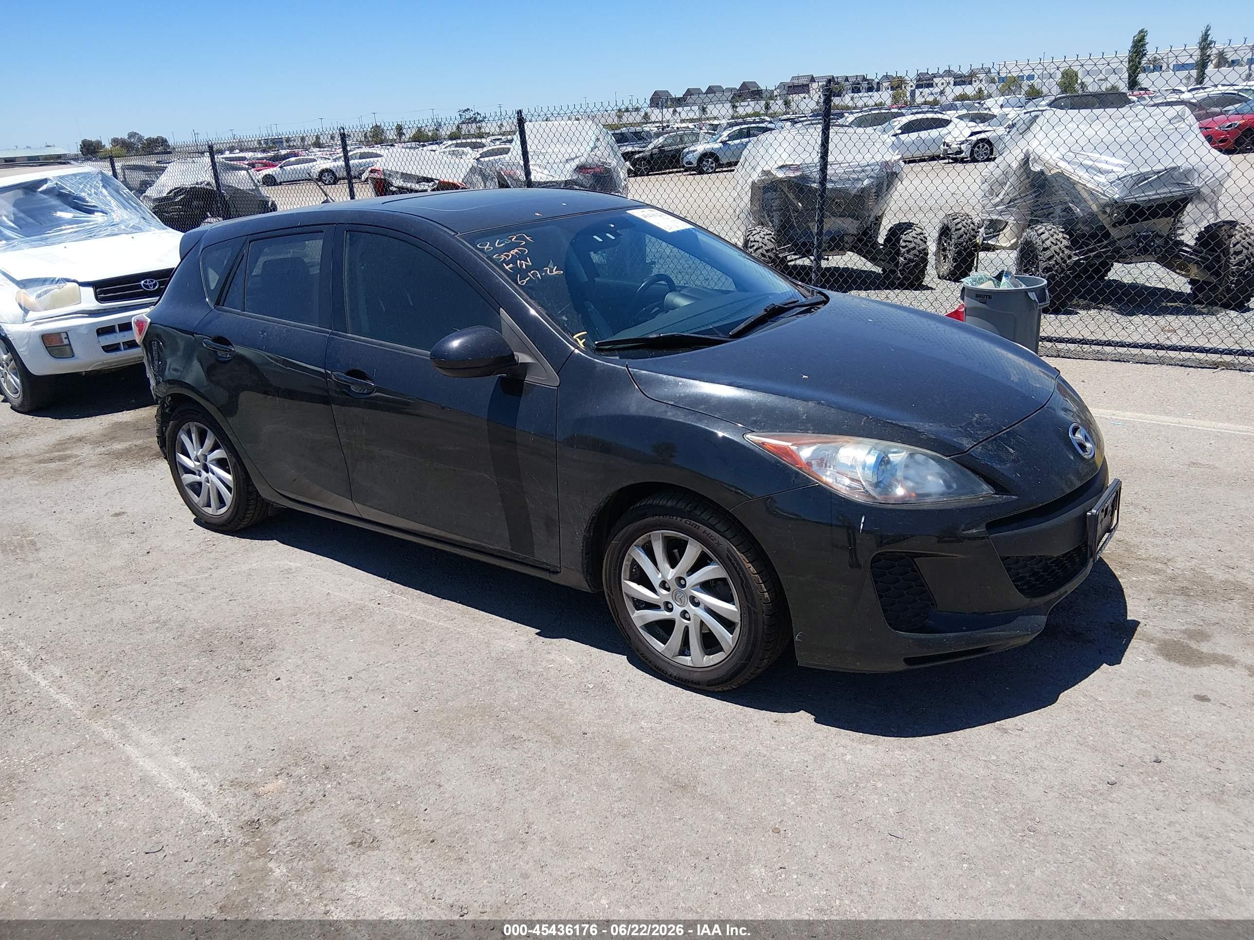 2012 Mazda 3 i Grand Touring, VIN JM1BL1M87C1654305 — Rear end