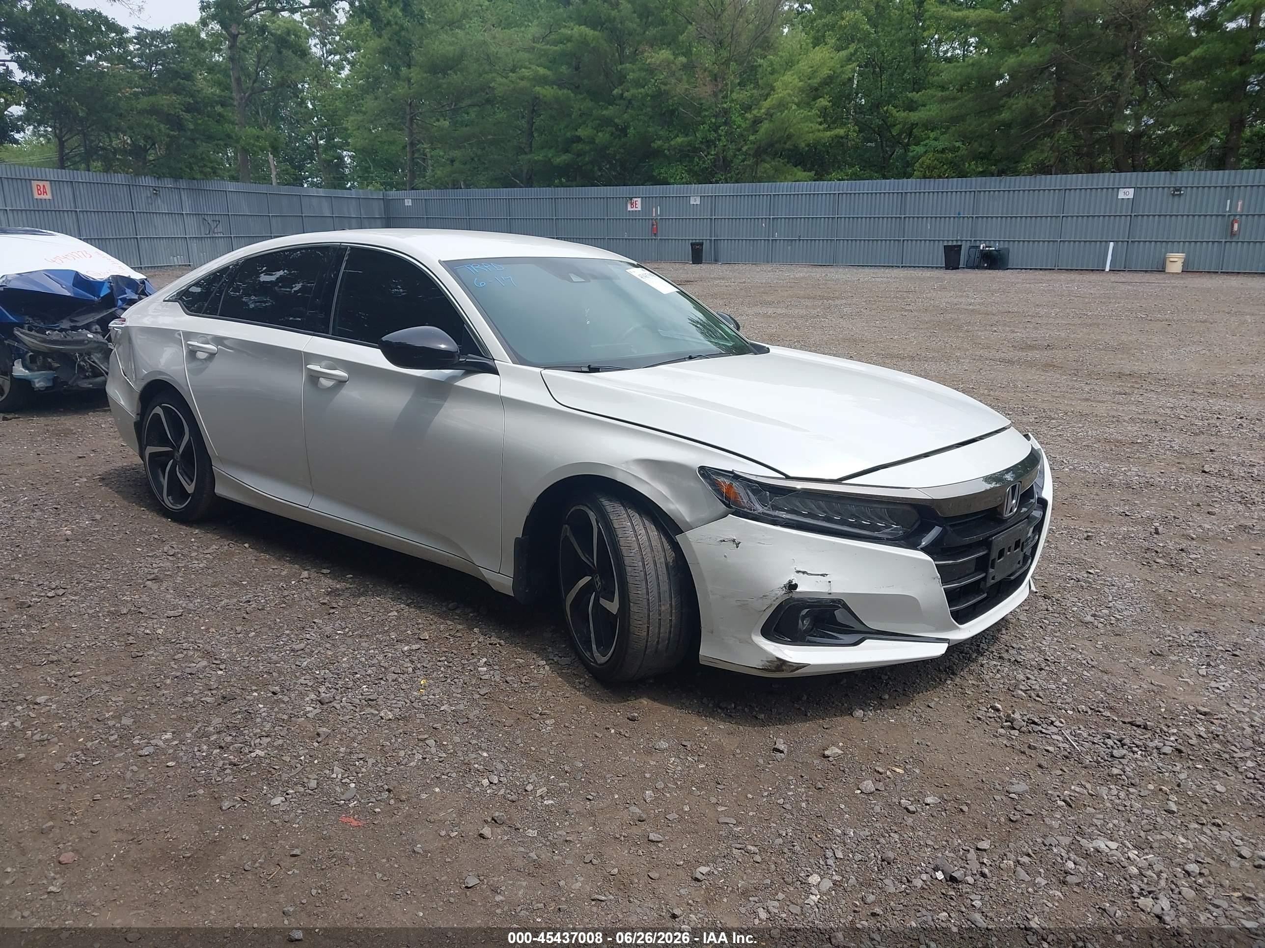 2022 Honda Accord Sport, VIN 1HGCV1F3XNA060134 — Side