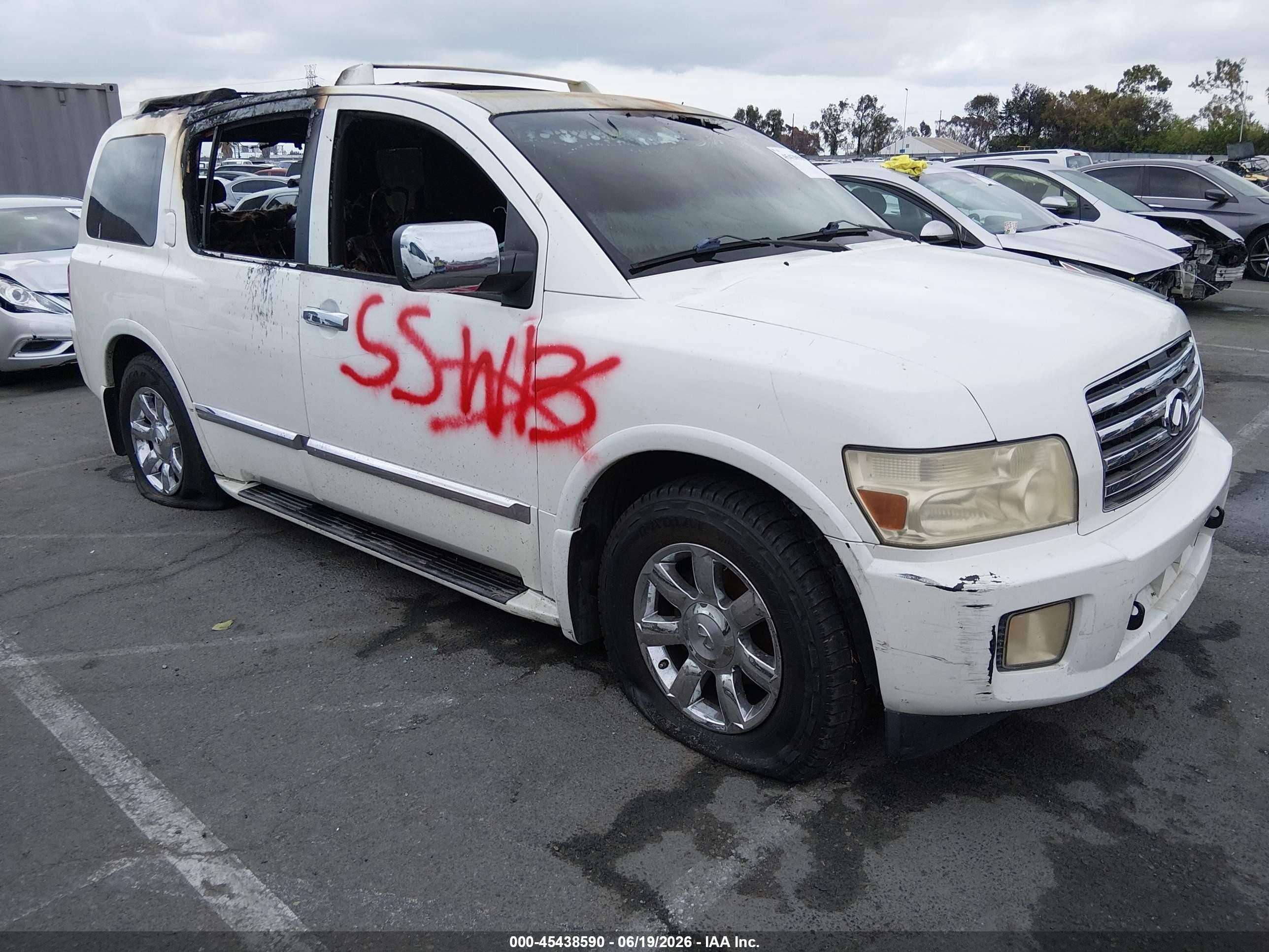 2006 Infiniti QX56, VIN 5N3AA08A06N809382 — Interior fire