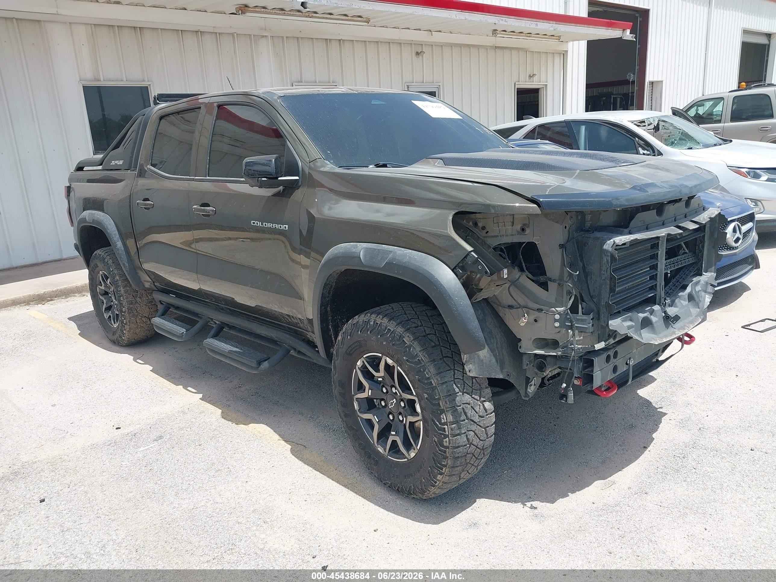 2023 Chevrolet Colorado 4WD ZR2, VIN 1GCPTFEK1P1256056 — Water / flood