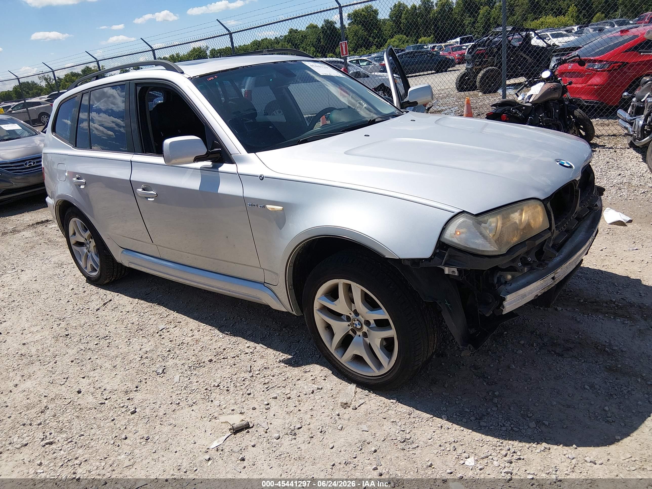 2008 BMW X3 3.0si, VIN WBXPC93458WJ03550 — Front end