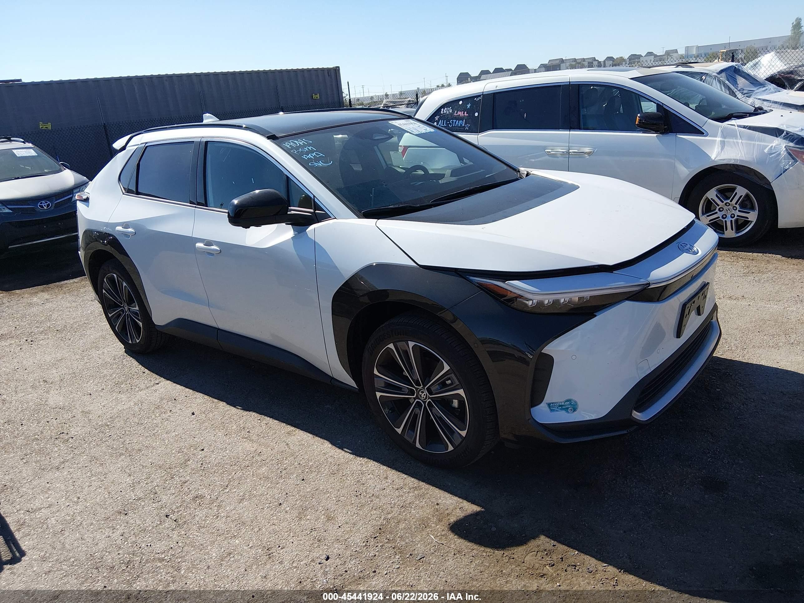 2025 Toyota bZ4X XLE, VIN JTMAAAAA7SA057761 — Rear end