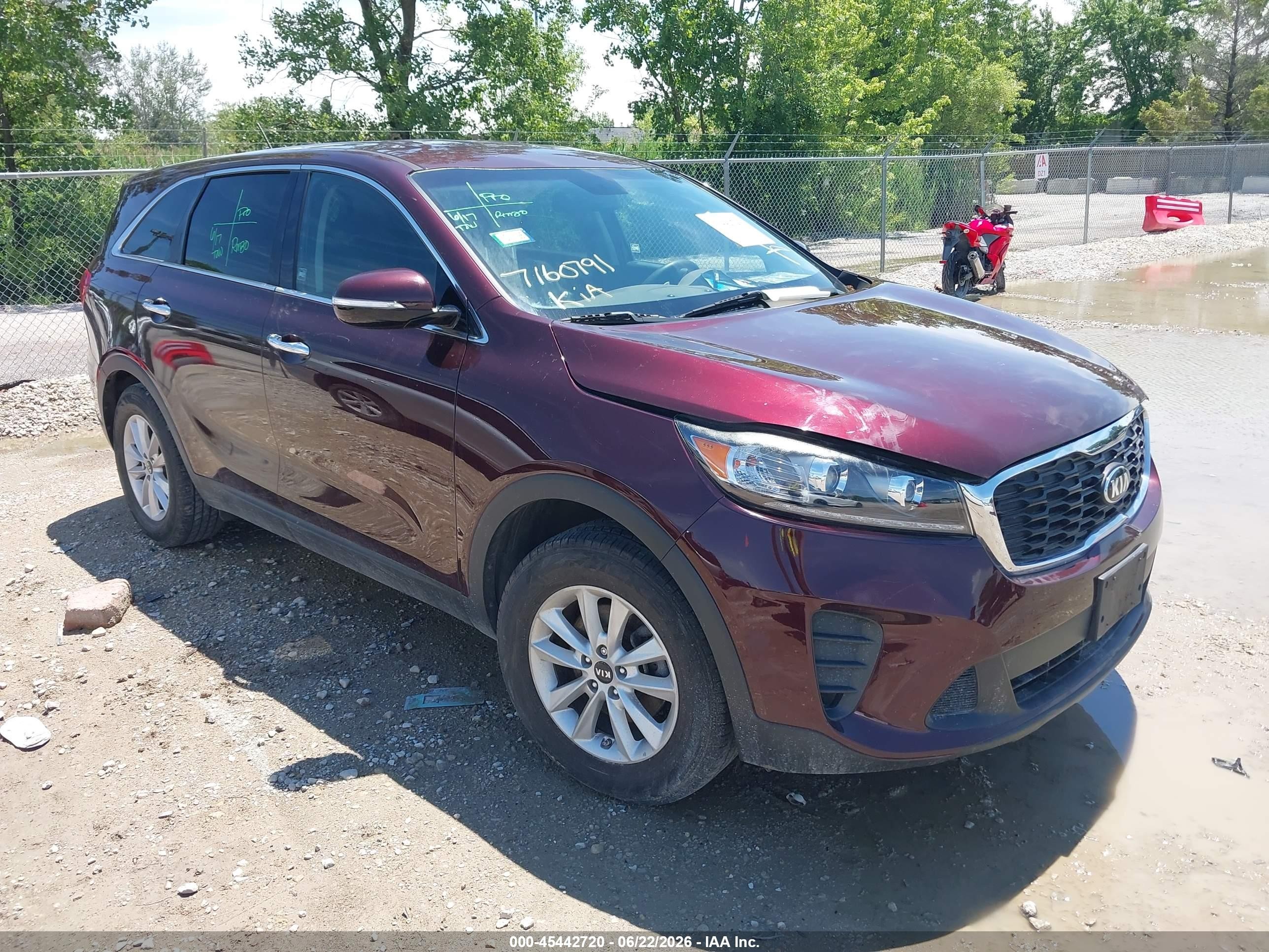 2019 Kia Sorento LX, VIN 5XYPG4A37KG503595 — Theft recovery