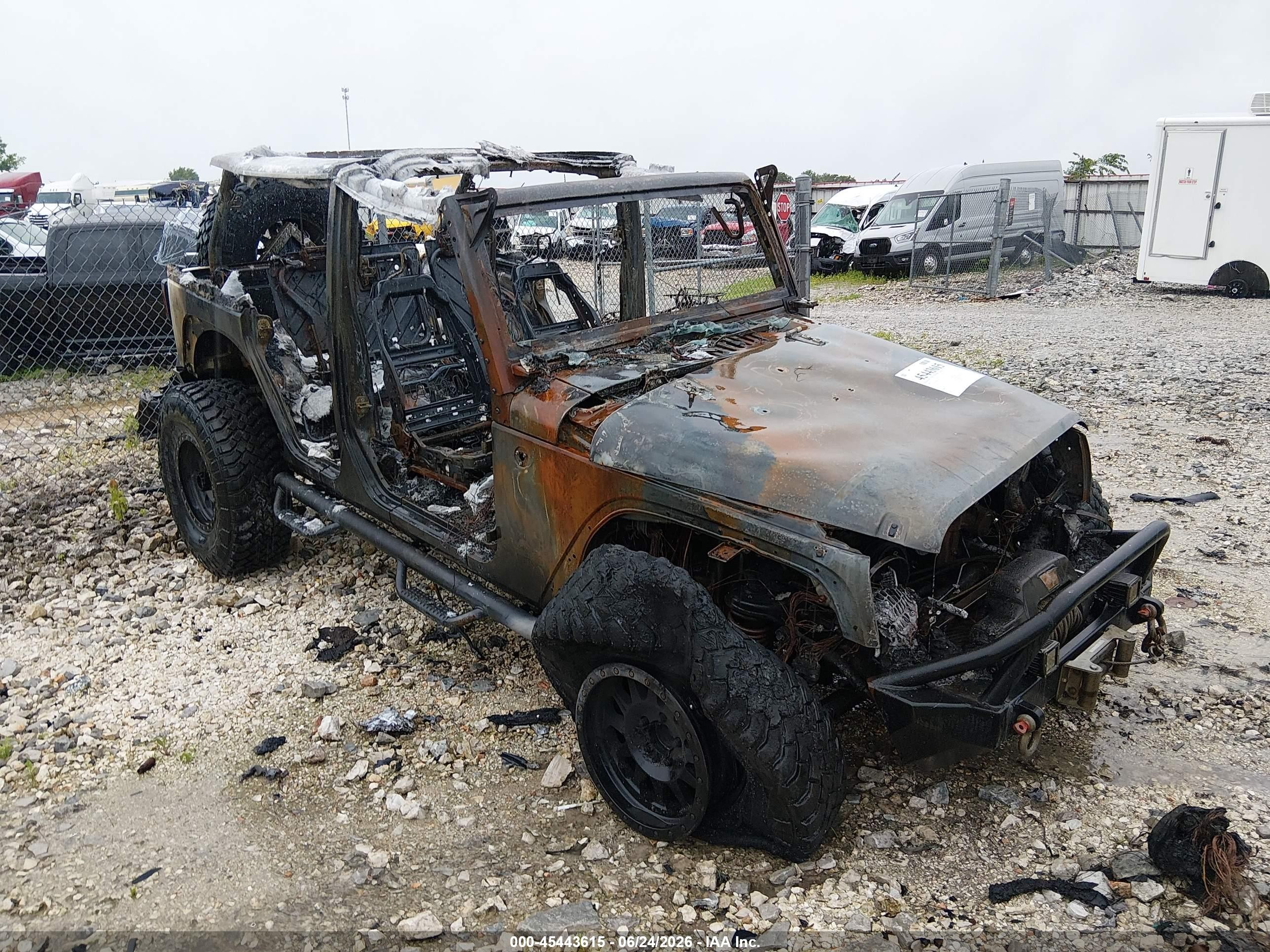 2008 Jeep Wrangler Unlimited Rubicon, VIN 1J8GA69188L631172 — Burn