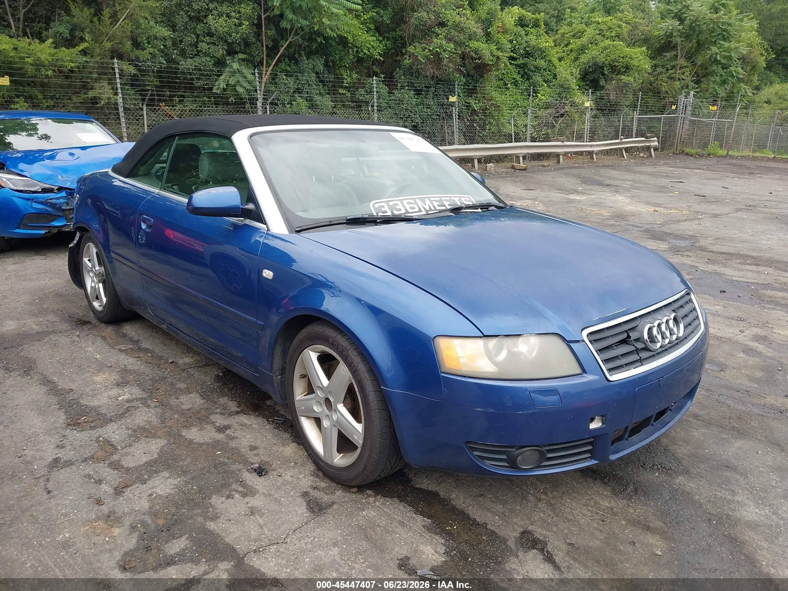 2003 Audi A4 3.0L, VIN WAUAT48H13K023547 — Rear end