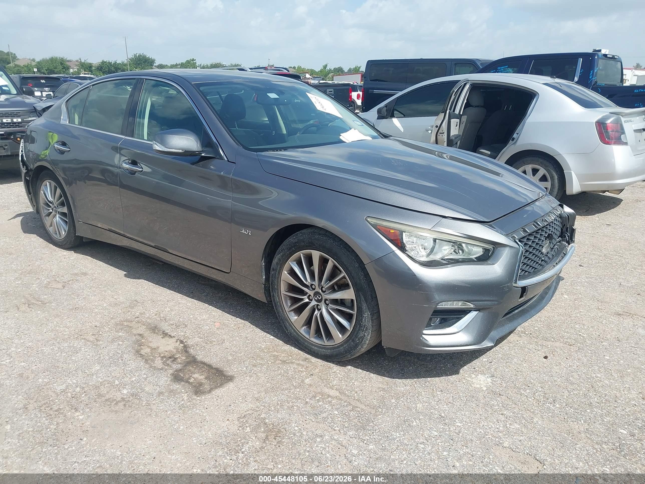 2018 Infiniti Q50 Luxe, VIN JN1EV7AP3JM364583 — Rear end