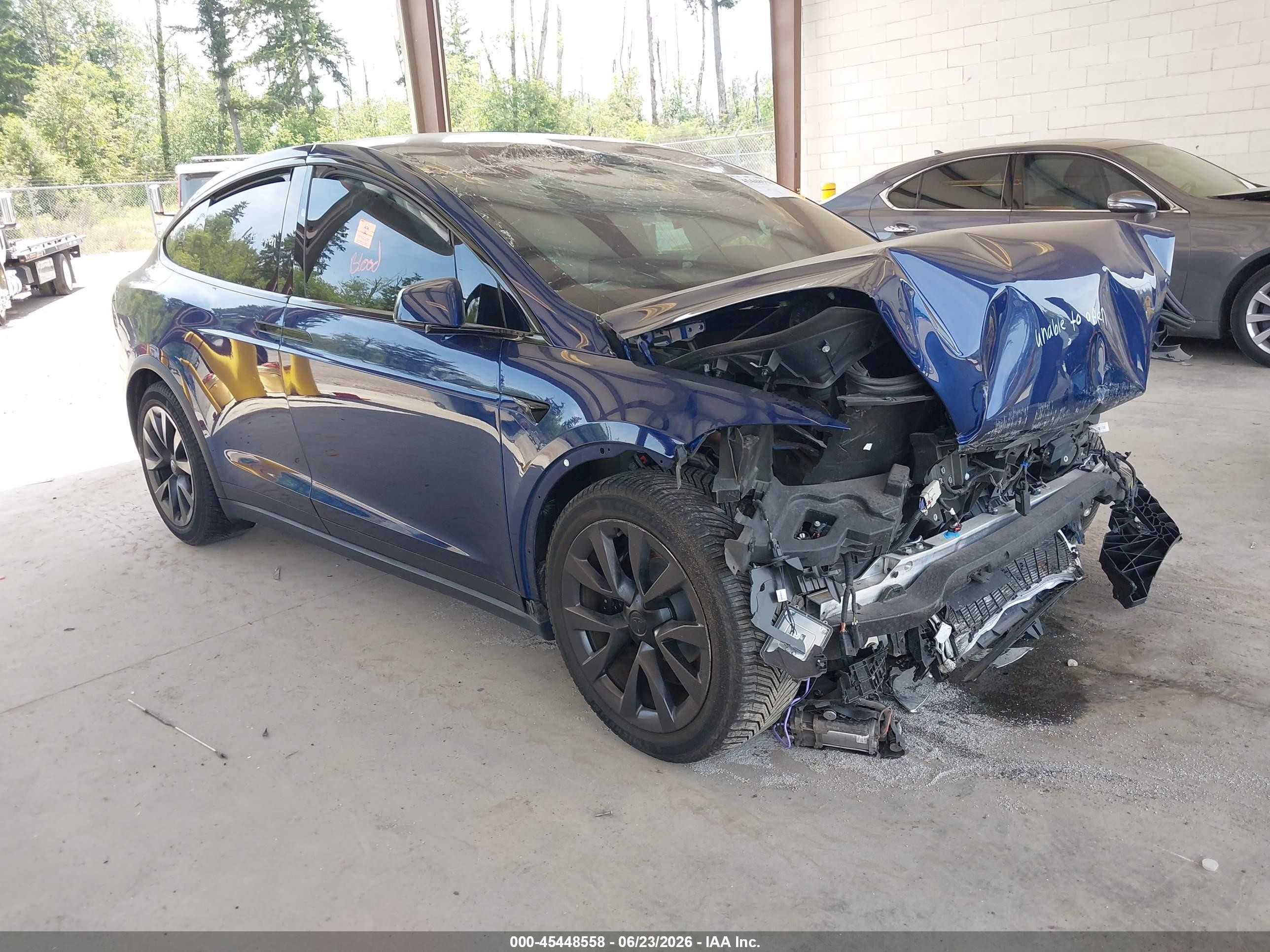 2022 Tesla Model X, VIN 7SAXCDE51NF360312 — Biohazard / chemical