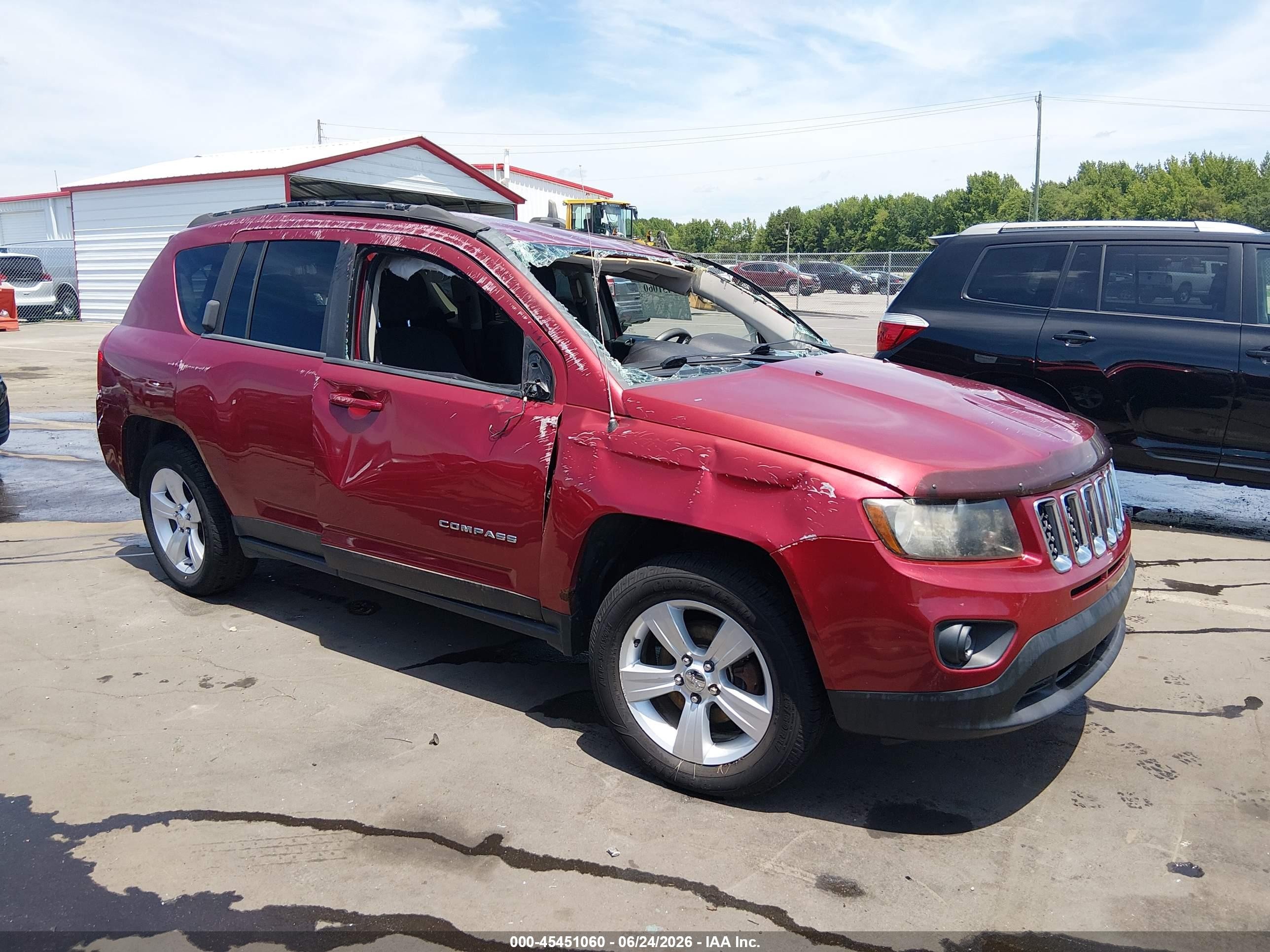 2014 Jeep Compass Sport, VIN 1C4NJDBB8ED621382 — Rollover