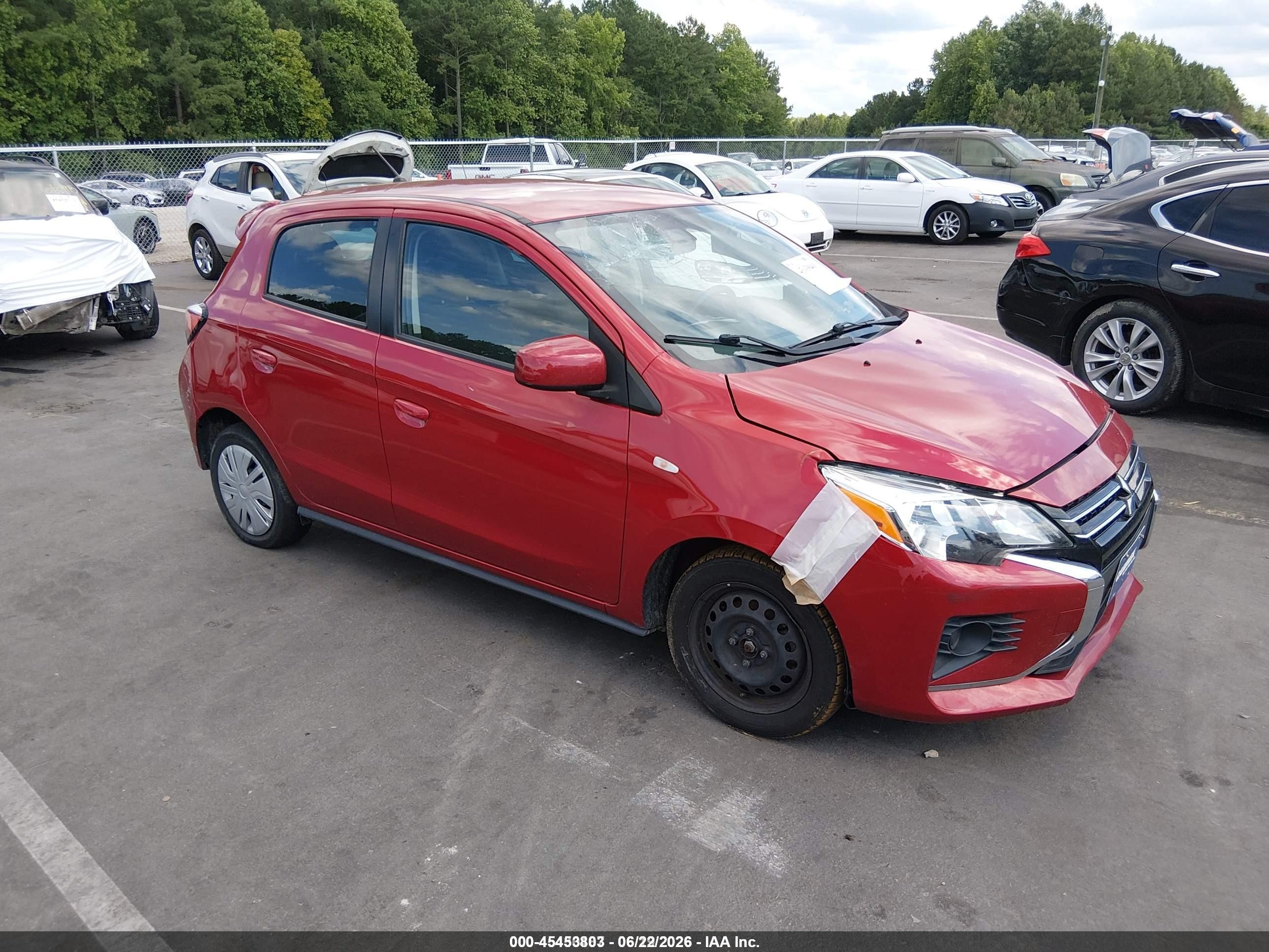 2022 Mitsubishi Mirage ES, VIN ML32AUHJ9NH005493 — Repossession