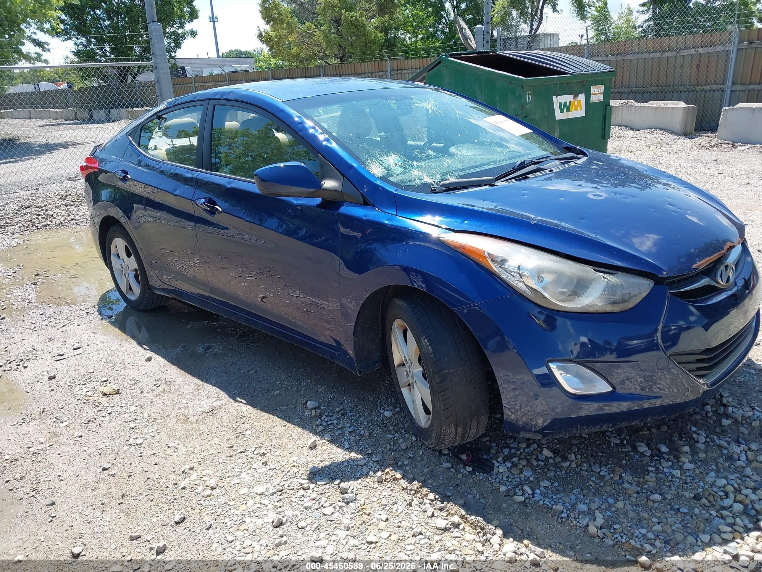 2013 Hyundai Elantra Limited, VIN KMHDH4AEXDU563756 — Hail