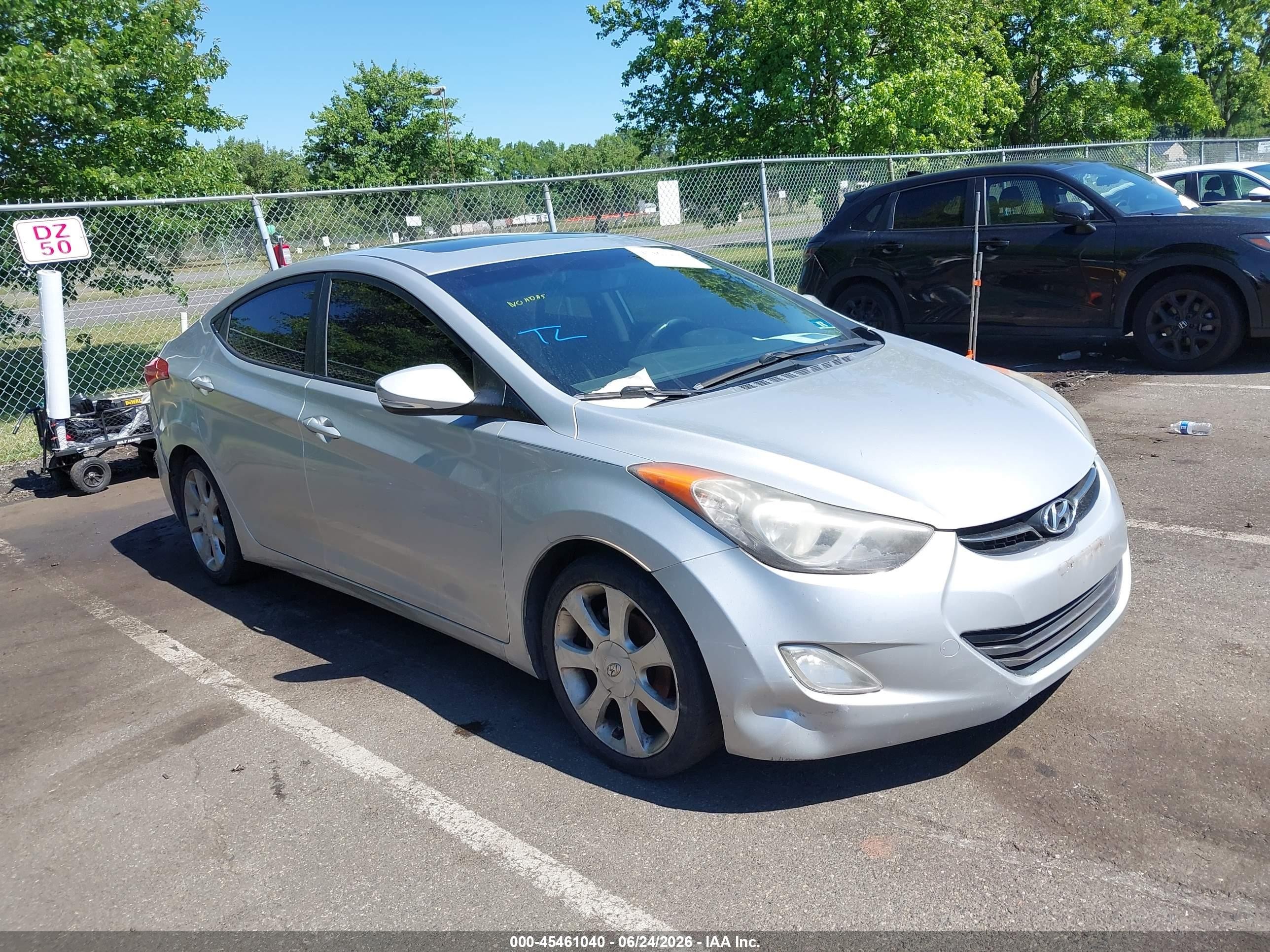 2012 Hyundai Elantra Limited, VIN KMHDH4AE2CU240946 — Rear end