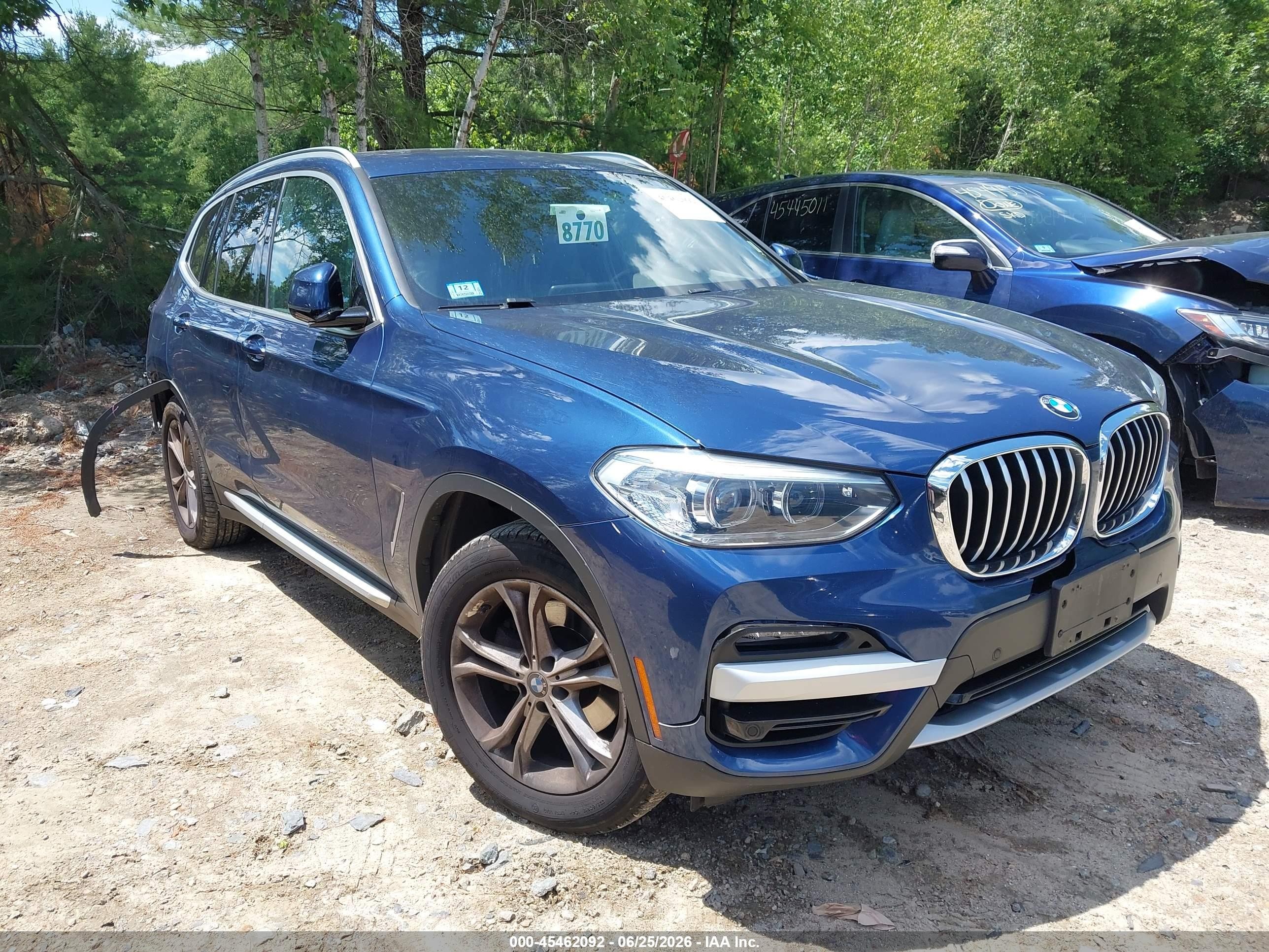 2021 BMW X3 xDrive30i, VIN 5UXTY5C01M9G83926 — Rear end