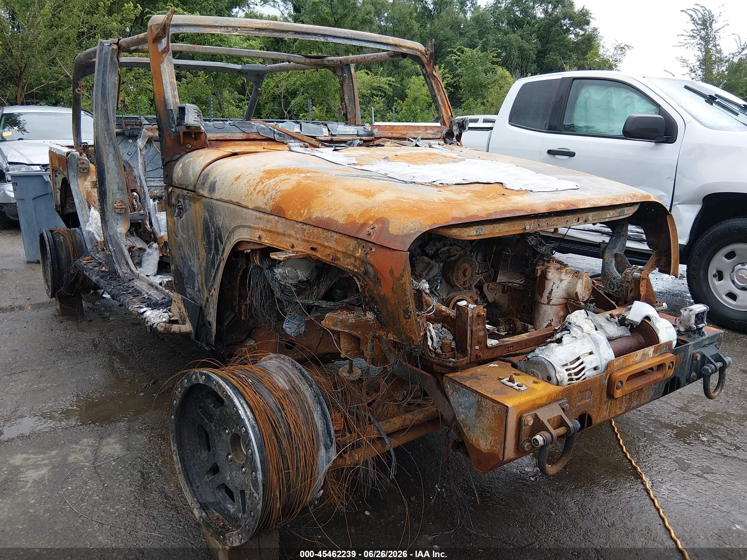 2008 Jeep Wrangler Unlimited Rubicon, VIN 1J4GA69178L568941 — Burn