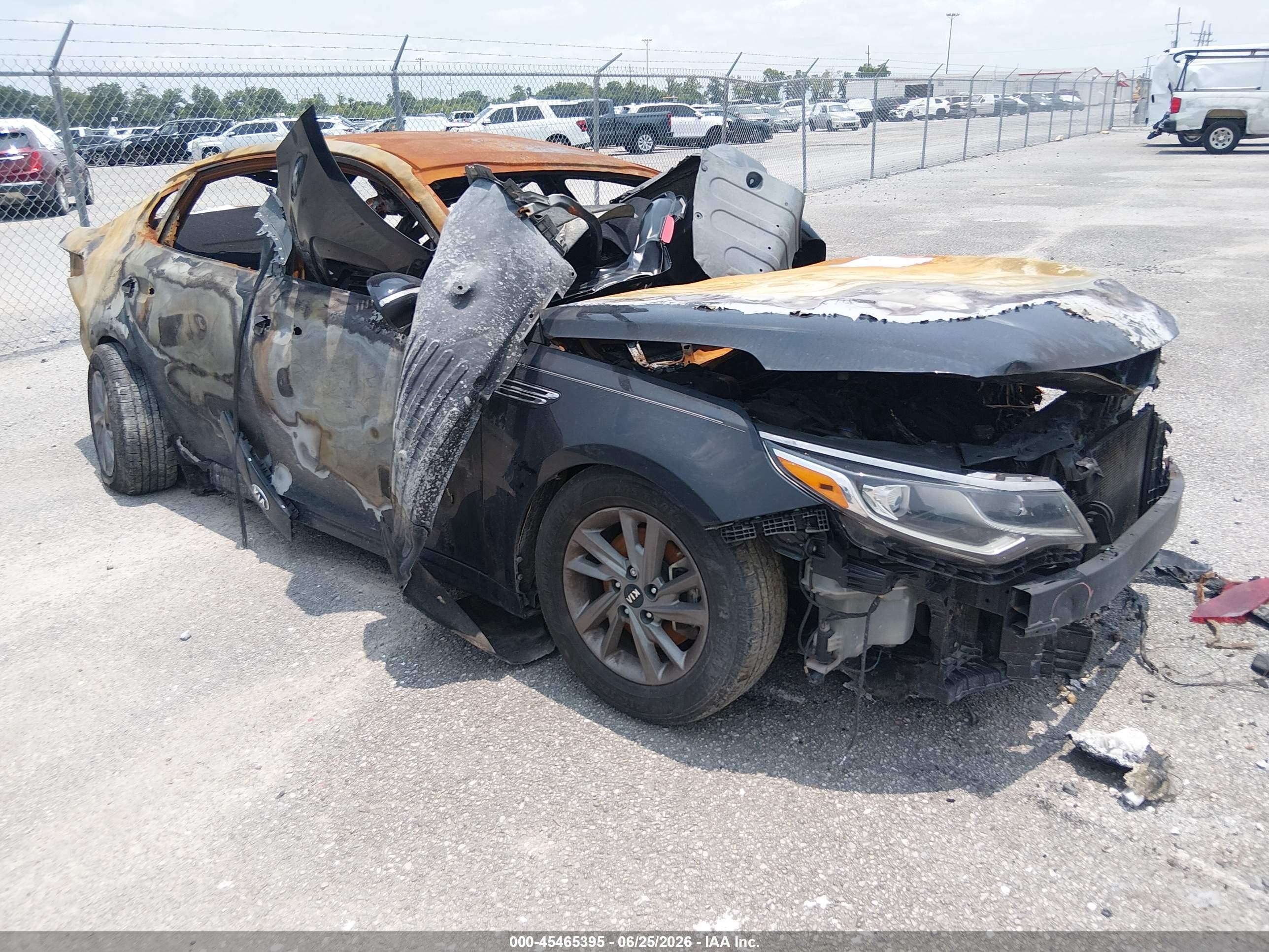2020 Kia Optima LX, VIN 5XXGT4L31LG449547 — Burn