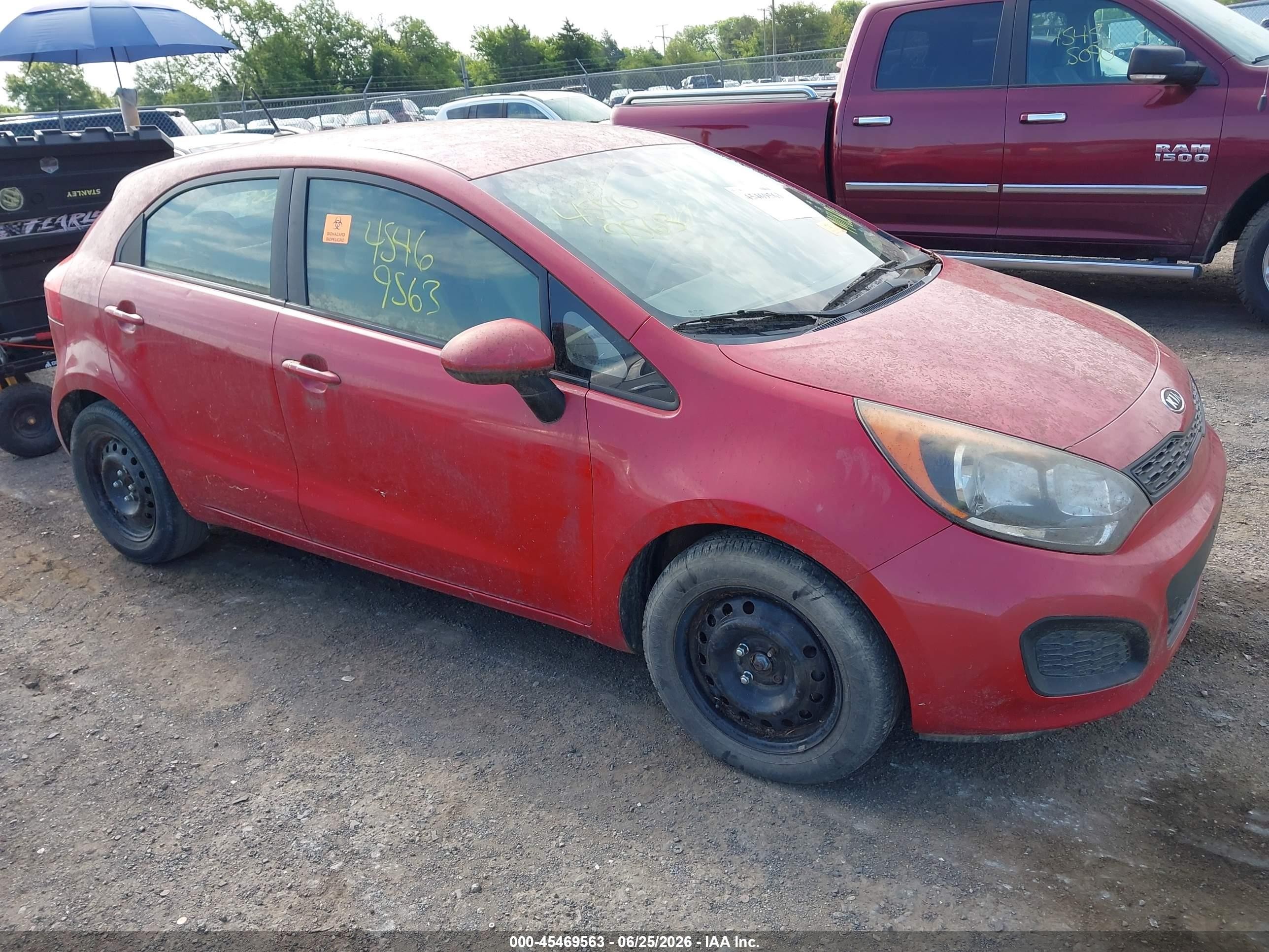 2013 Kia Rio LX, VIN KNADM5A36D6107890 — Normal wear