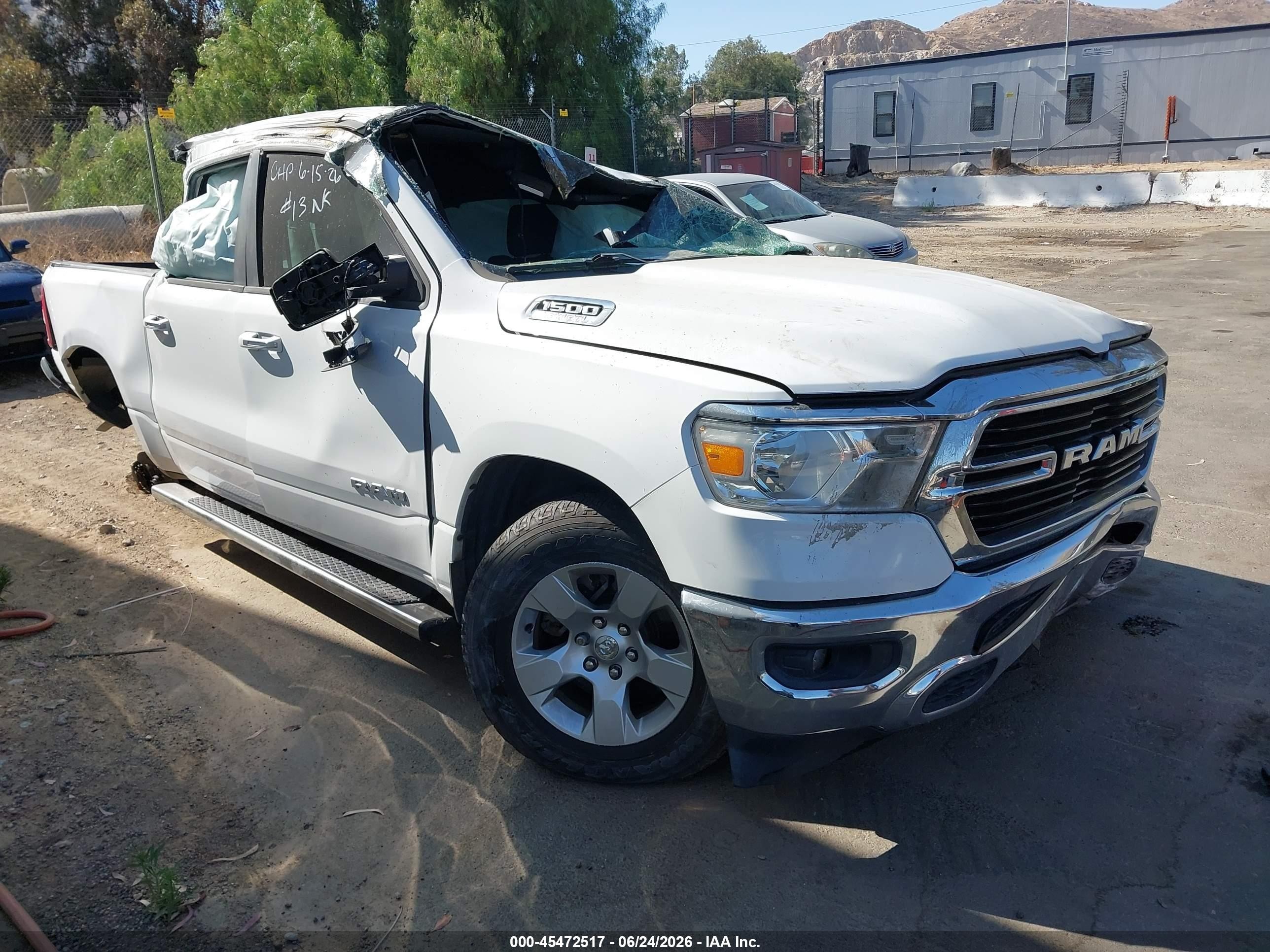 2019 Ram 1500 Big Horn, VIN 1C6RREFT9KN884688 — Rollover