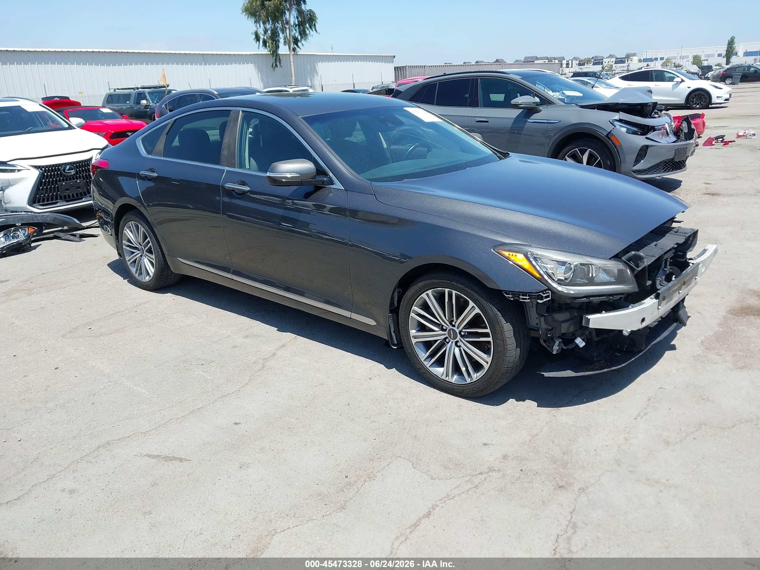 2018 Genesis G80 3.8L, VIN KMHGN4JE4JU225223 — Front end