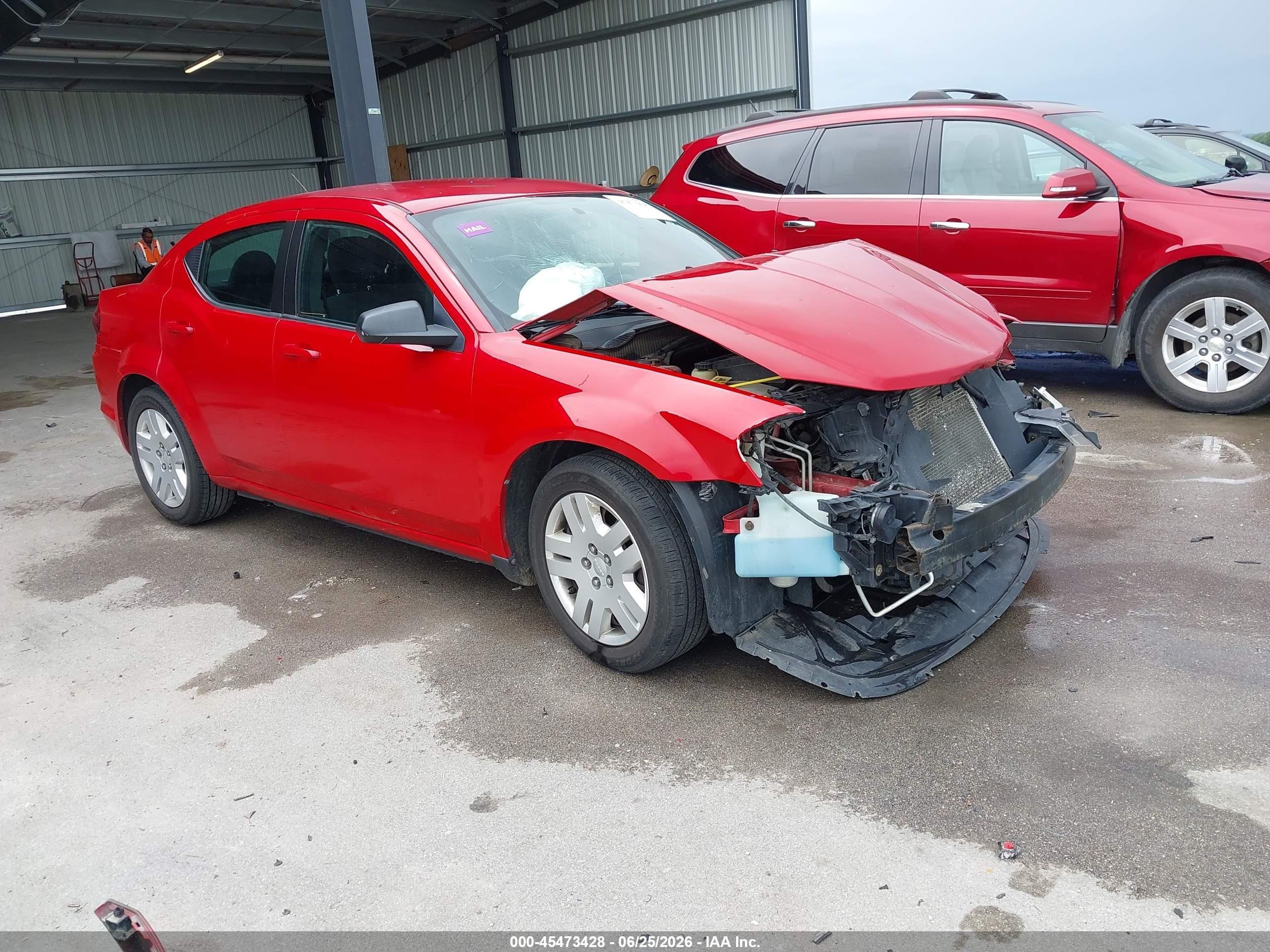 2013 Dodge Avenger SE, VIN 1C3CDZAB8DN588314 — Перед