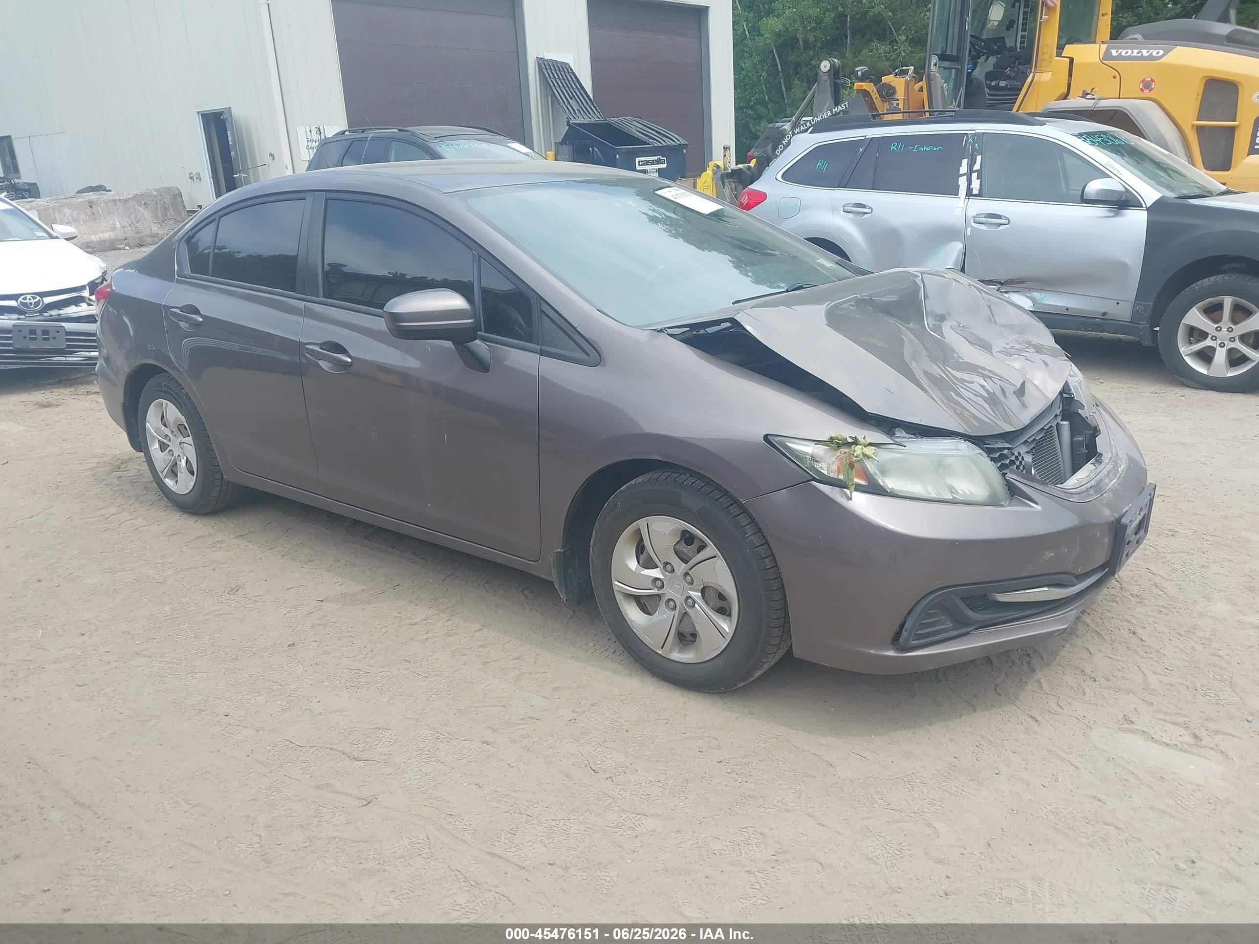 2014 Honda Civic LX, VIN 2HGFB2F53EH525139 — Front end