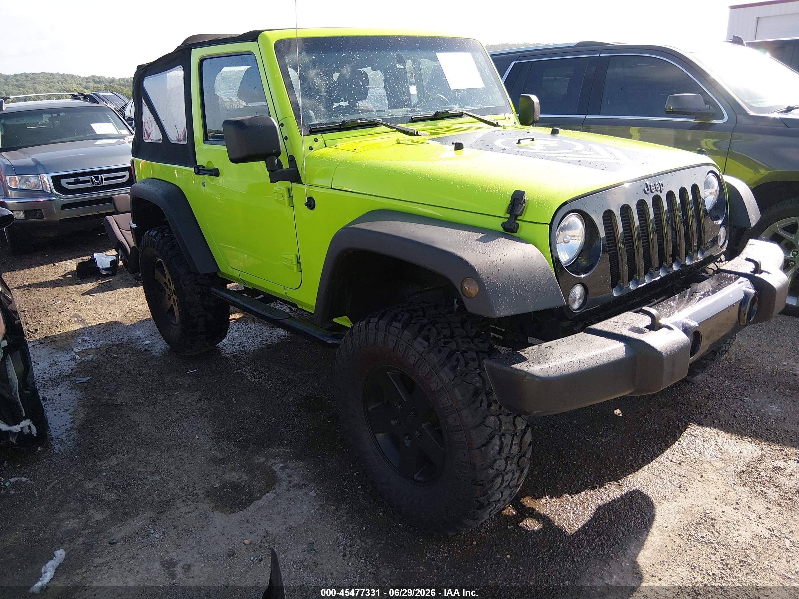 2013 Jeep Wrangler Sport, VIN 1C4AJWAG6DL506906 — Rear end