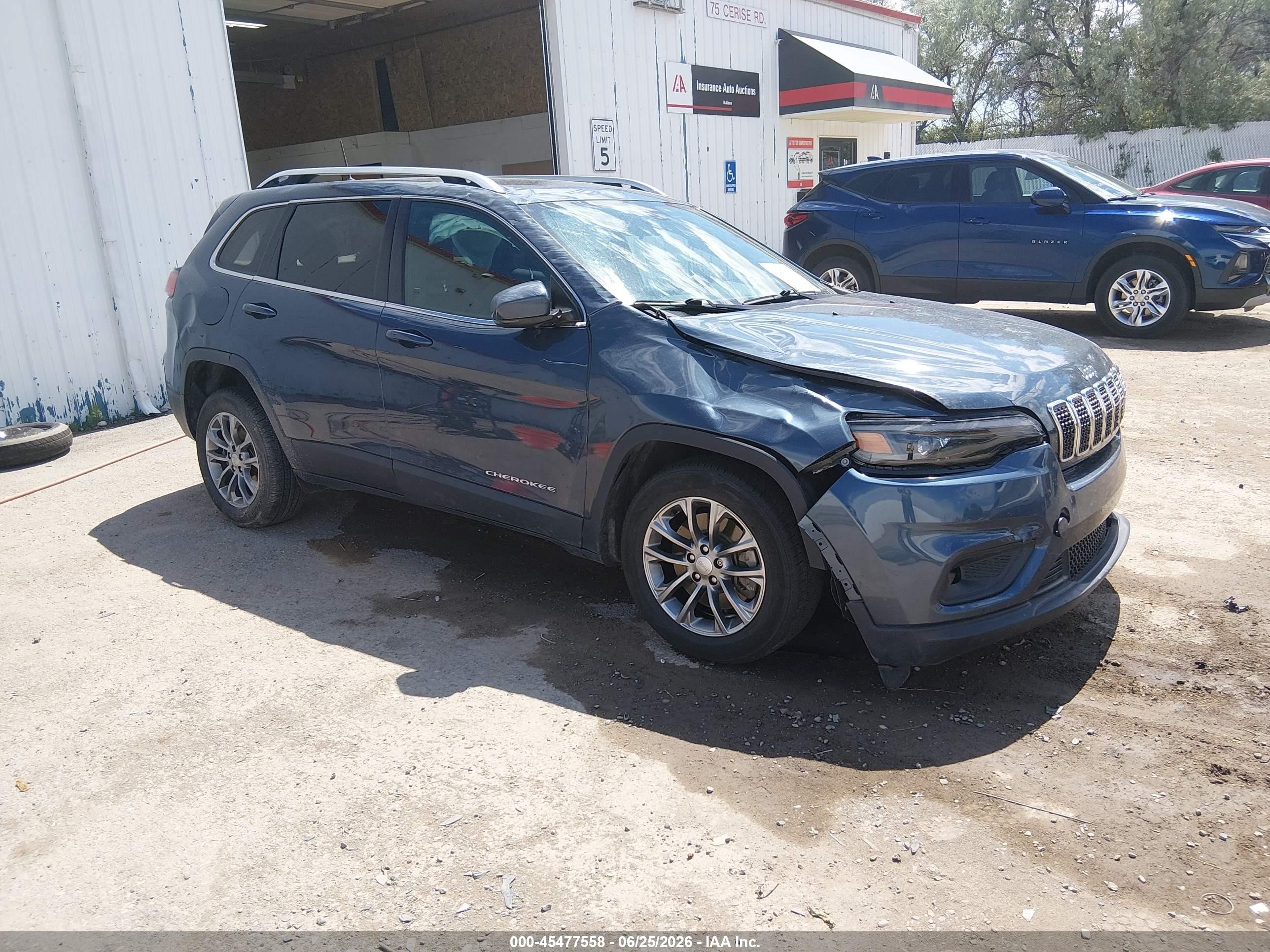 2019 Jeep Cherokee Latitude Plus, VIN 1C4PJLLB9KD387458 — Rollover