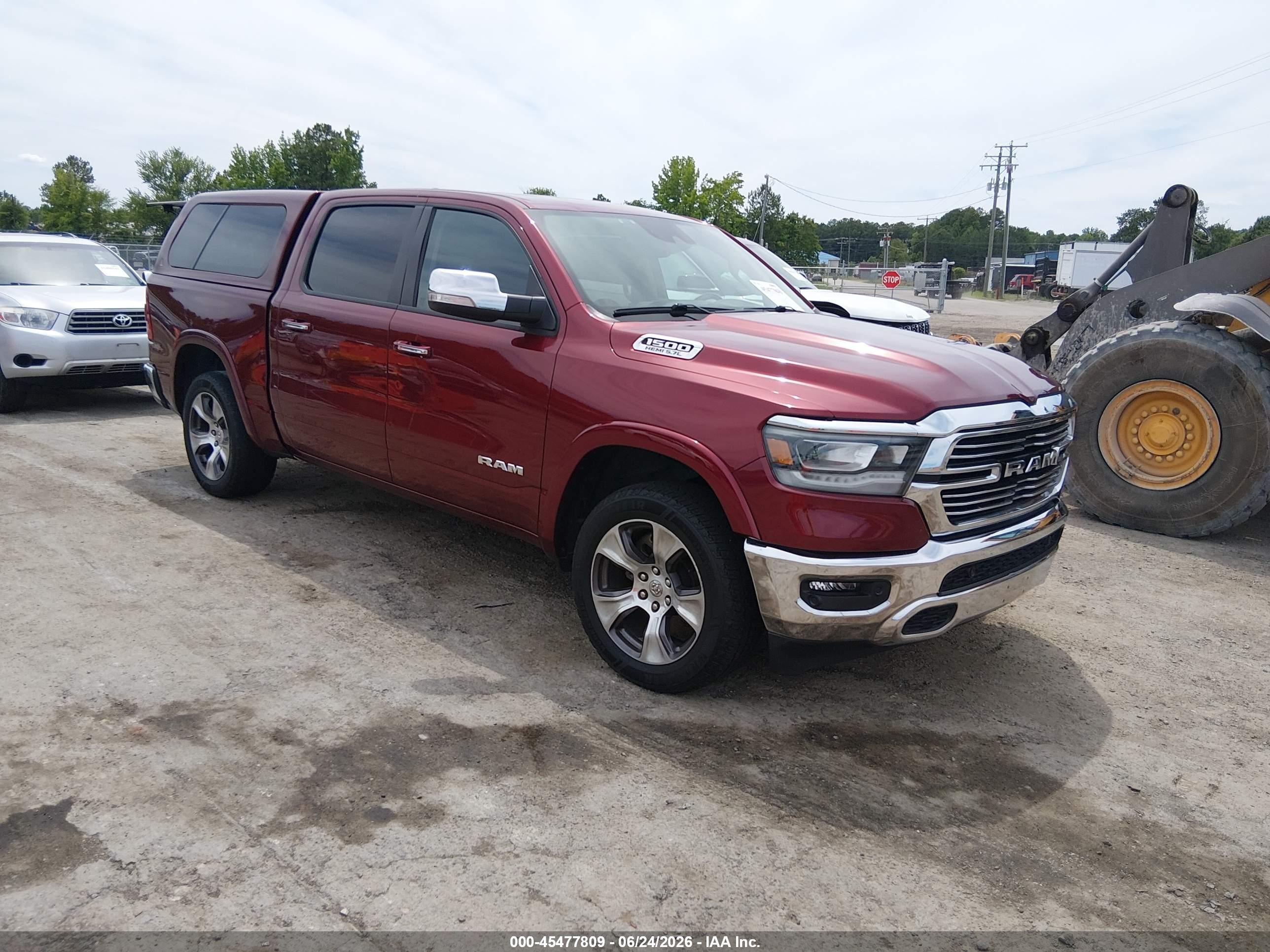 2021 Ram 1500 Laramie, VIN 1C6SRFJT8MN736629 — Burn