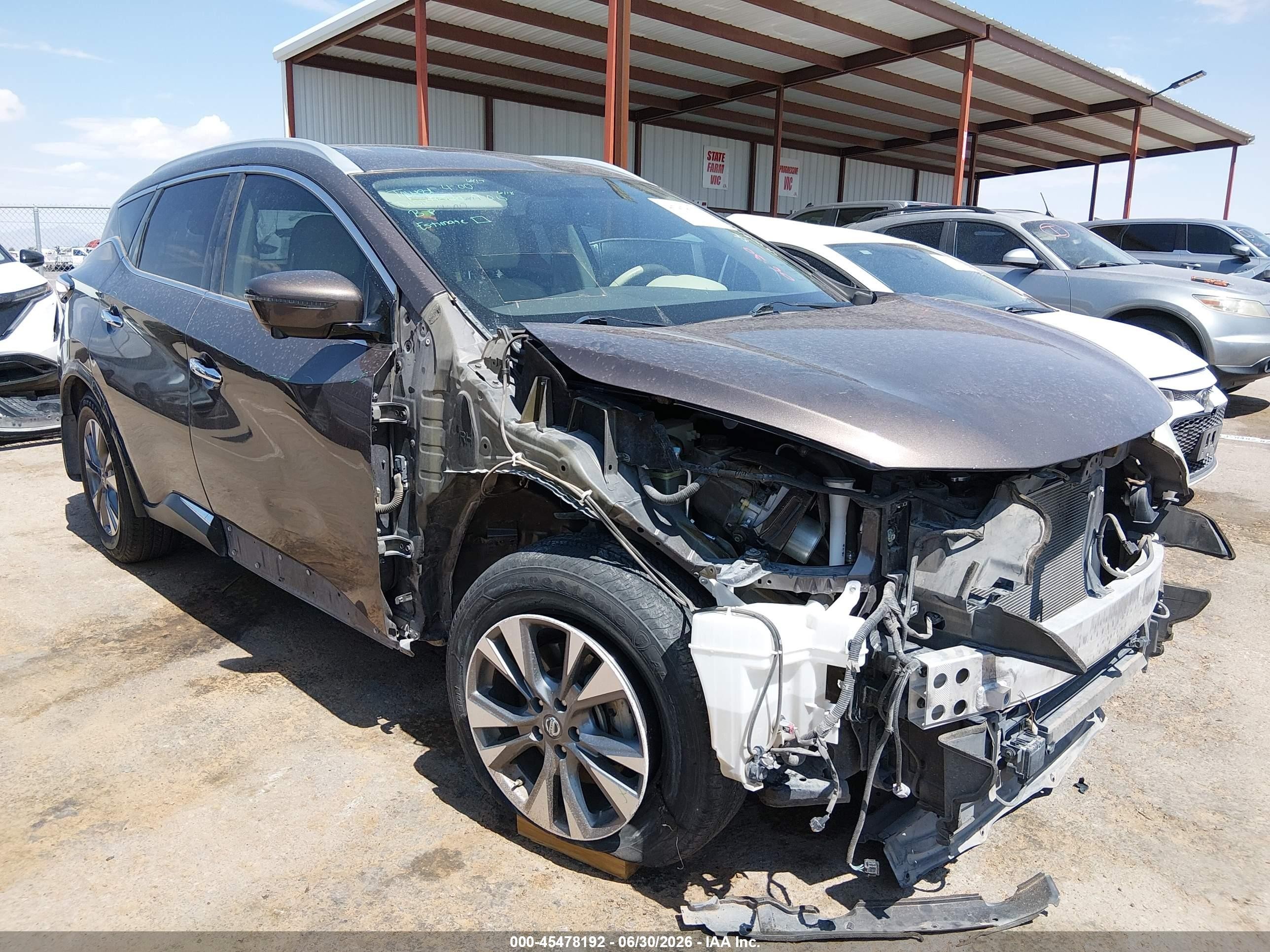 2017 Nissan Murano S, VIN 5N1AZ2MG4HN121332 — Front end