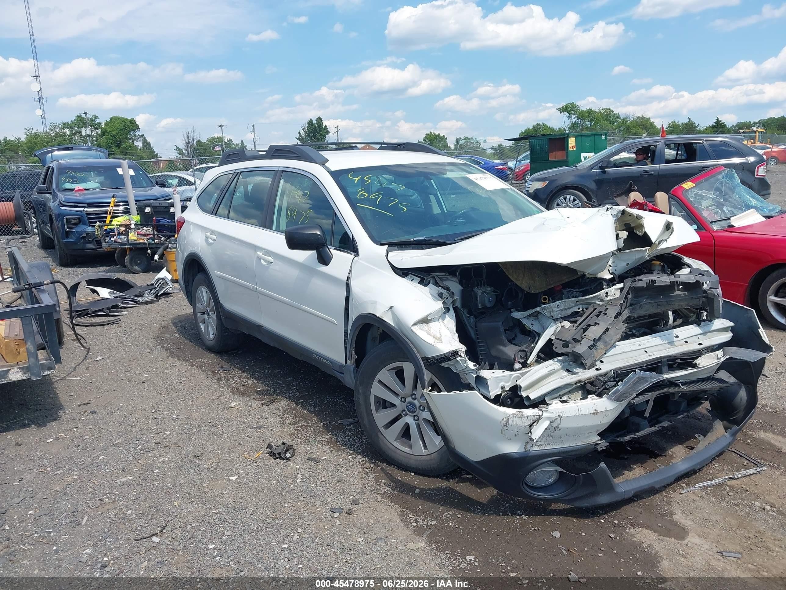2017 Subaru Outback, VIN 4S4BSAAC1H3250158 — Front end