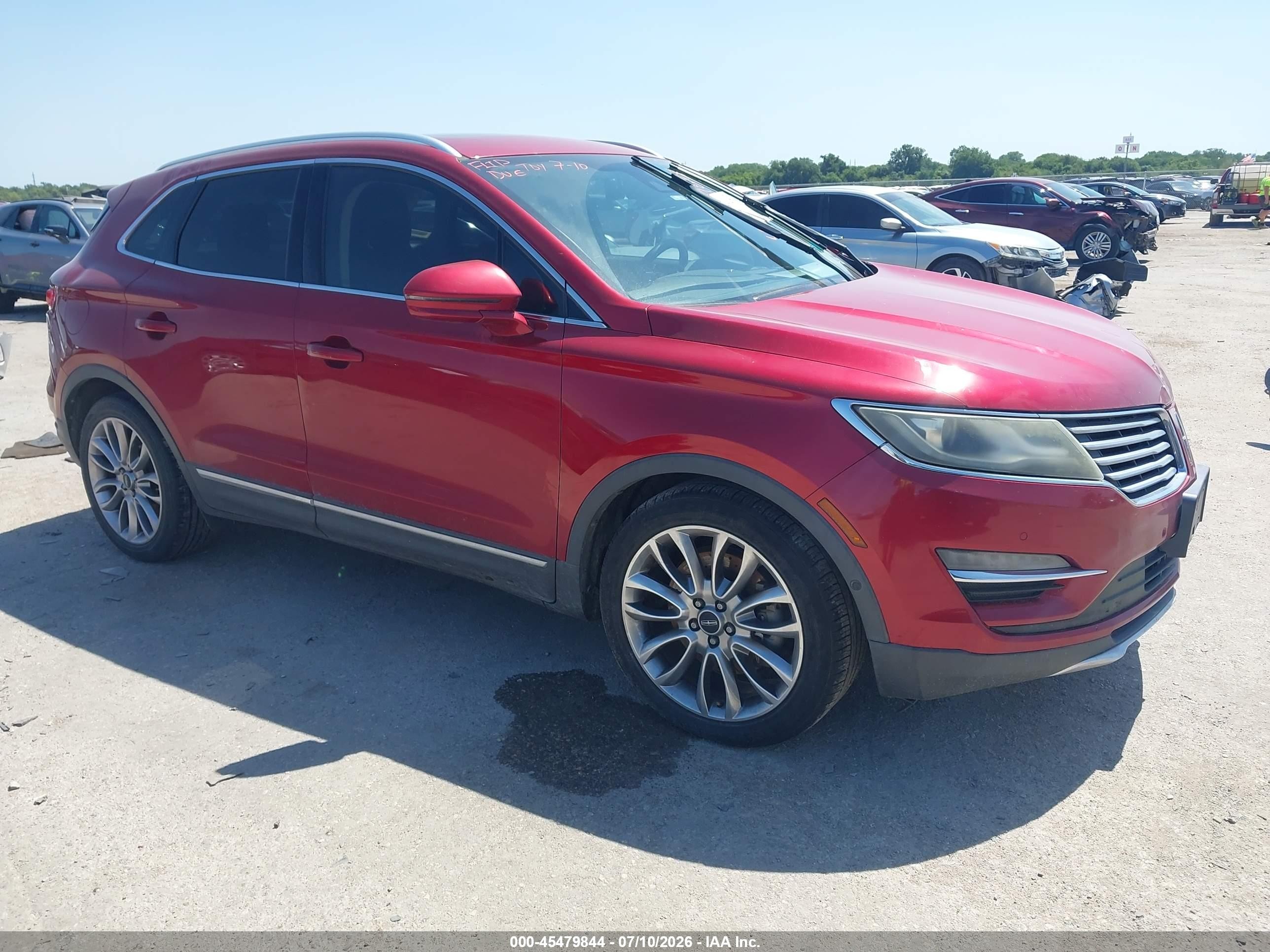 2015 Lincoln MKC, VIN 5LMCJ1A95FUJ07892 — Water / flood